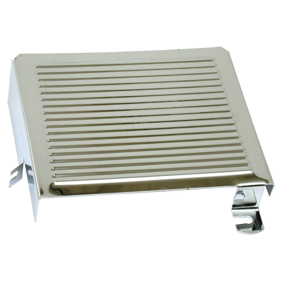Battery side cover, ribbed. Chrome