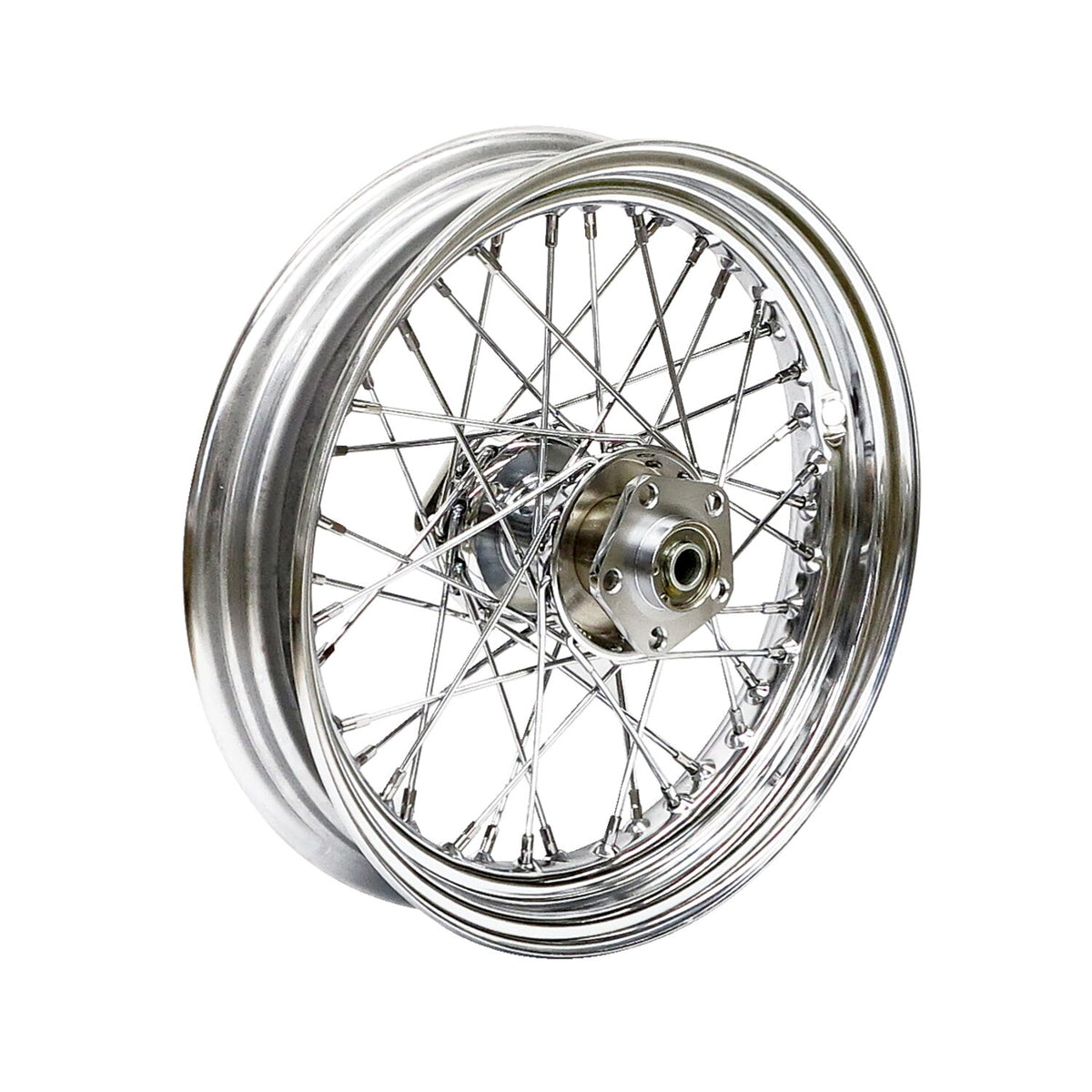 3.00 x 16 dual flange wheel 40 spokes chrome