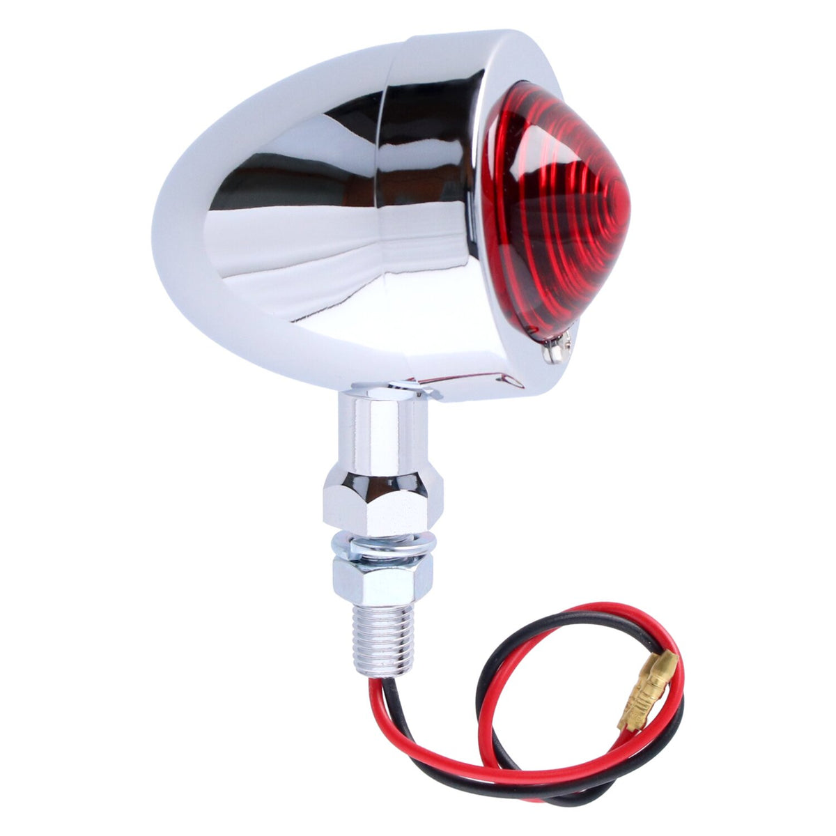 Bullet marker light. Chrome. Red lens. DF. ext. stud mount
