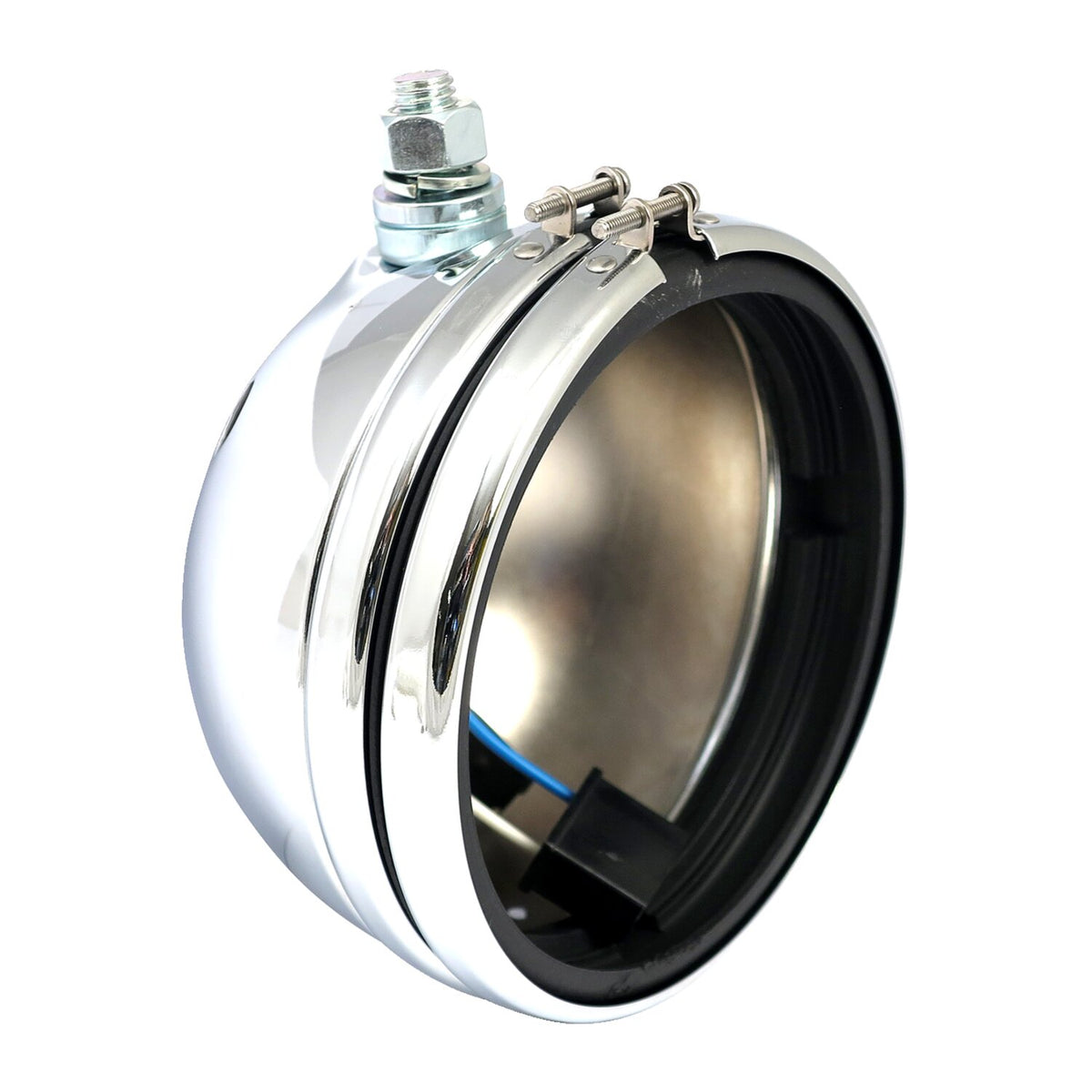 OEM style 5-3/4" FX, FXR, XL headlamp shell only. Chrome