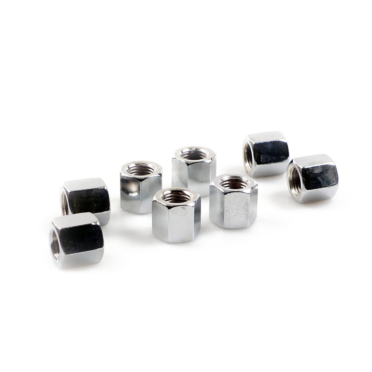 Cyl. base nut kit, hex. chrome