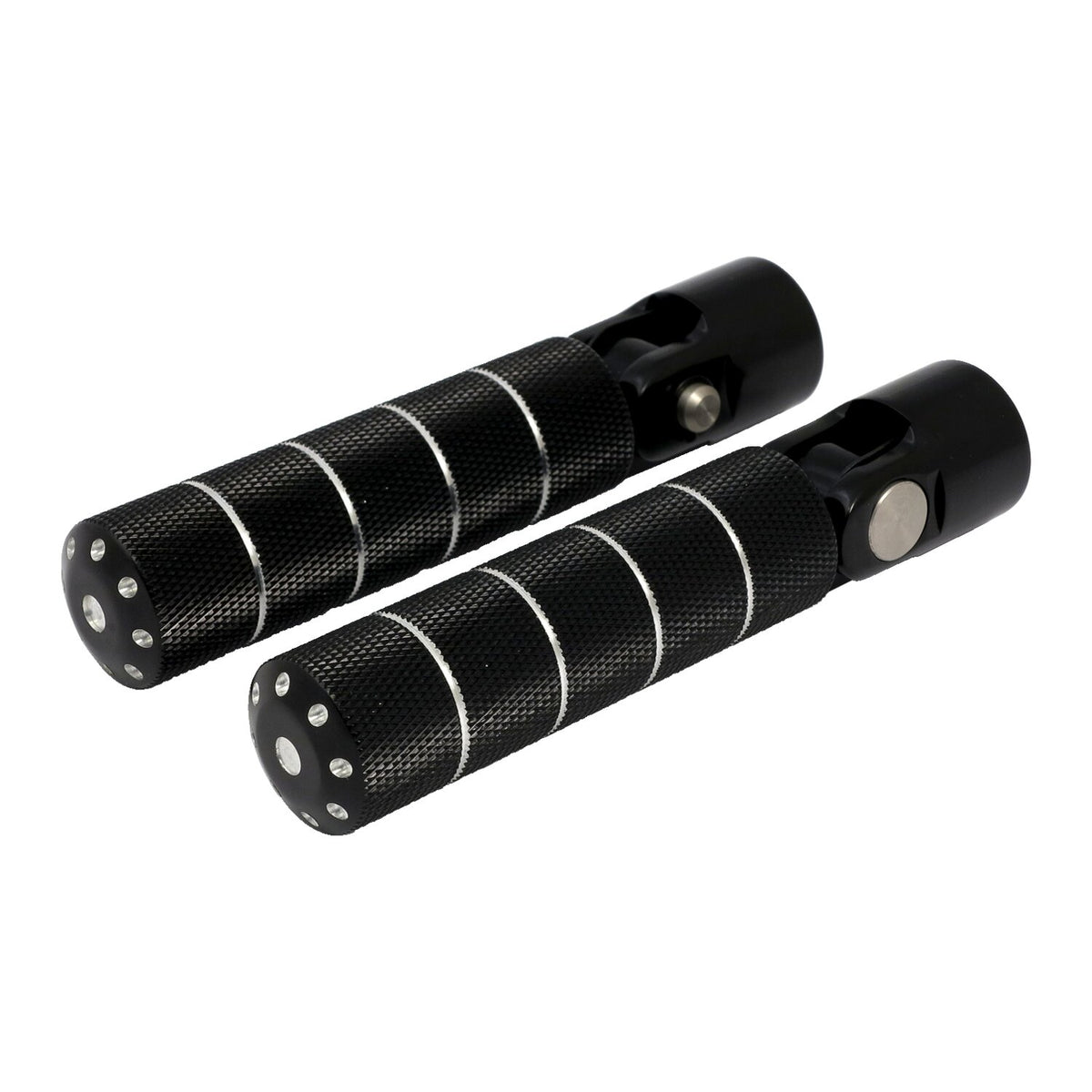 Bomber, foot peg set. knurled. Black cm