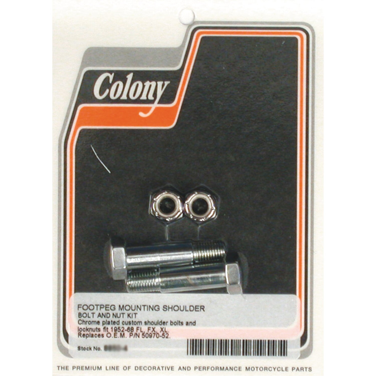 Colony, foot peg mount kit. Chrome