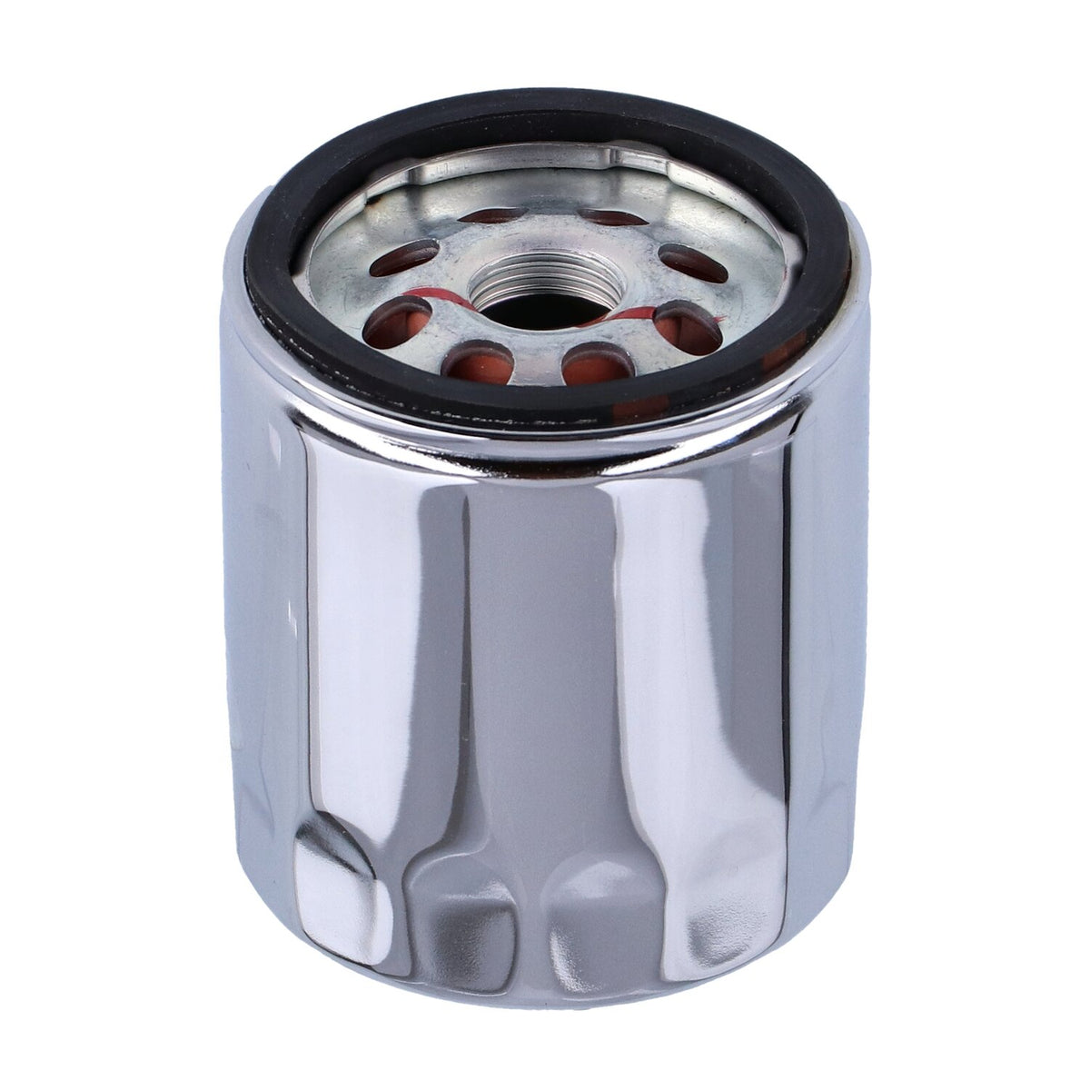 S&S, spin-on oil filter. Chrome