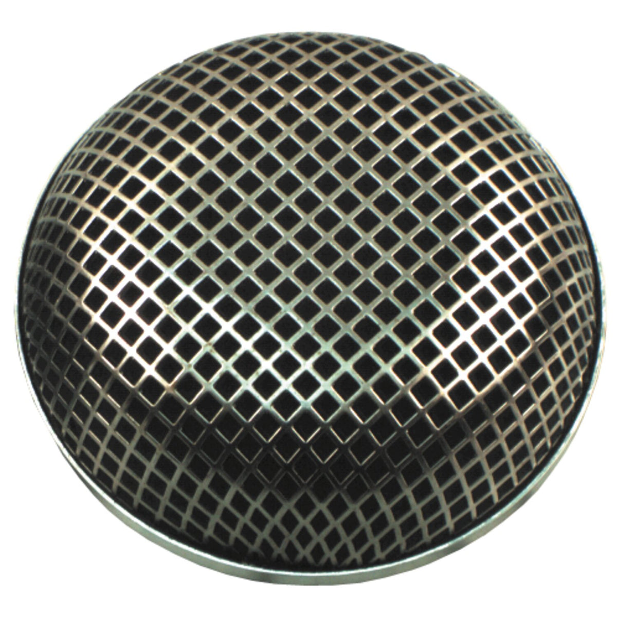 Breather style air cleaner assembly, round. Chrome