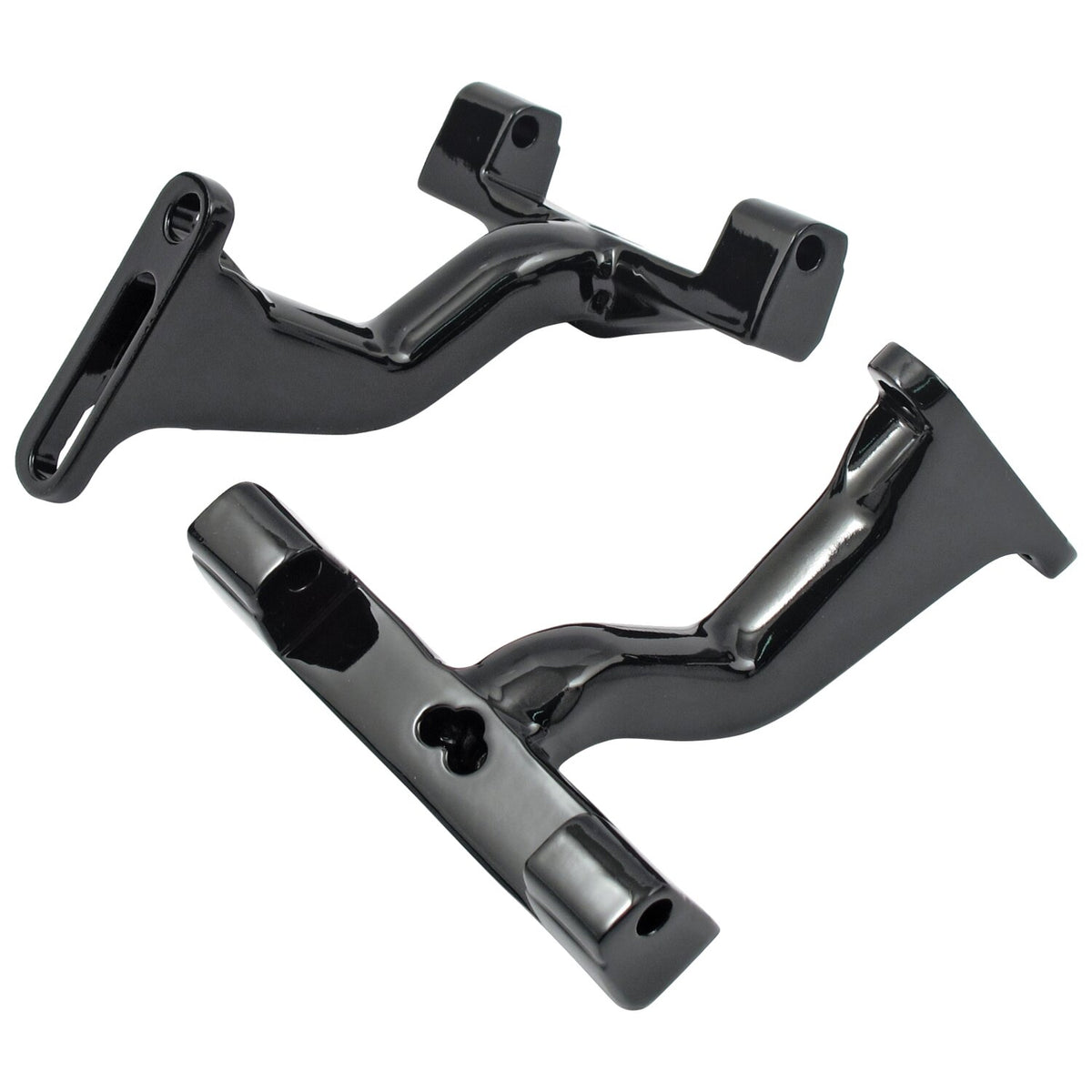 Mount bracket, passenger floorboard. Raised. Black