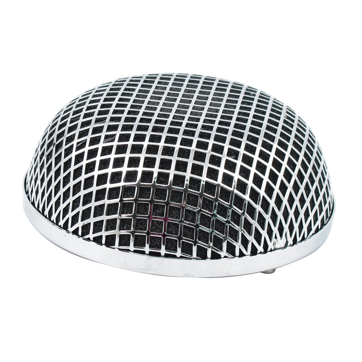 Breather style air cleaner assembly, round. Chrome