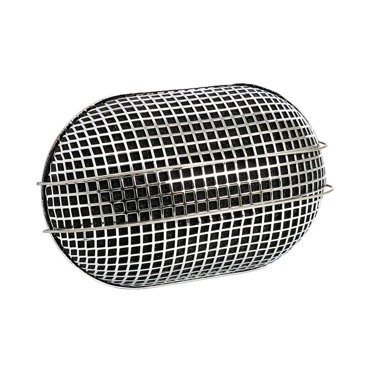 Breather style air cleaner assembly, oval. Chrome