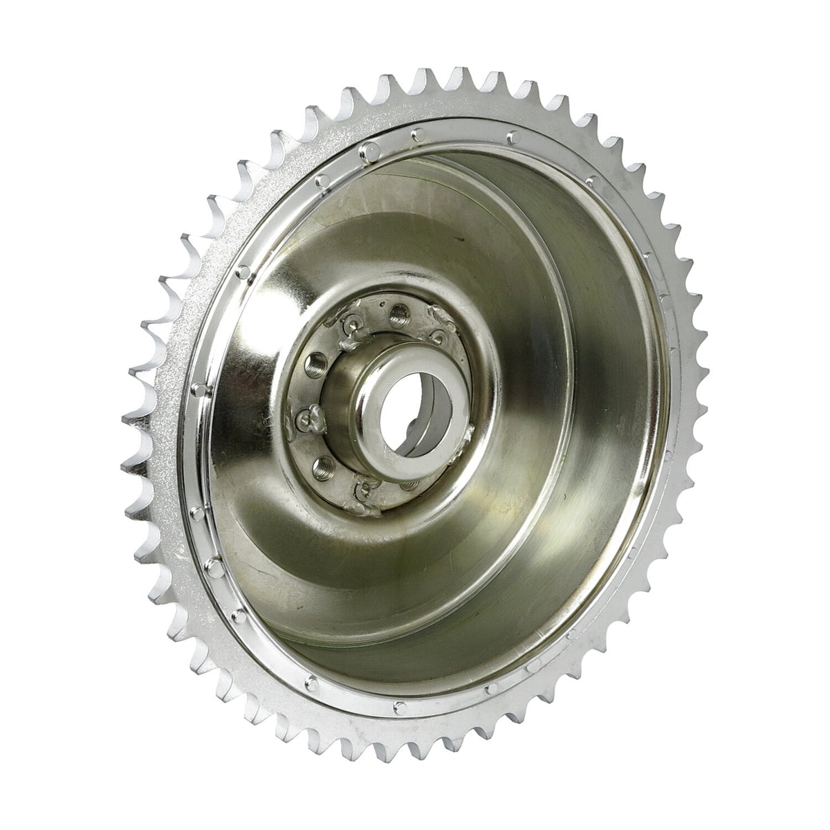 58-62 B.T. Rear brake drum & sprocket. Chrome