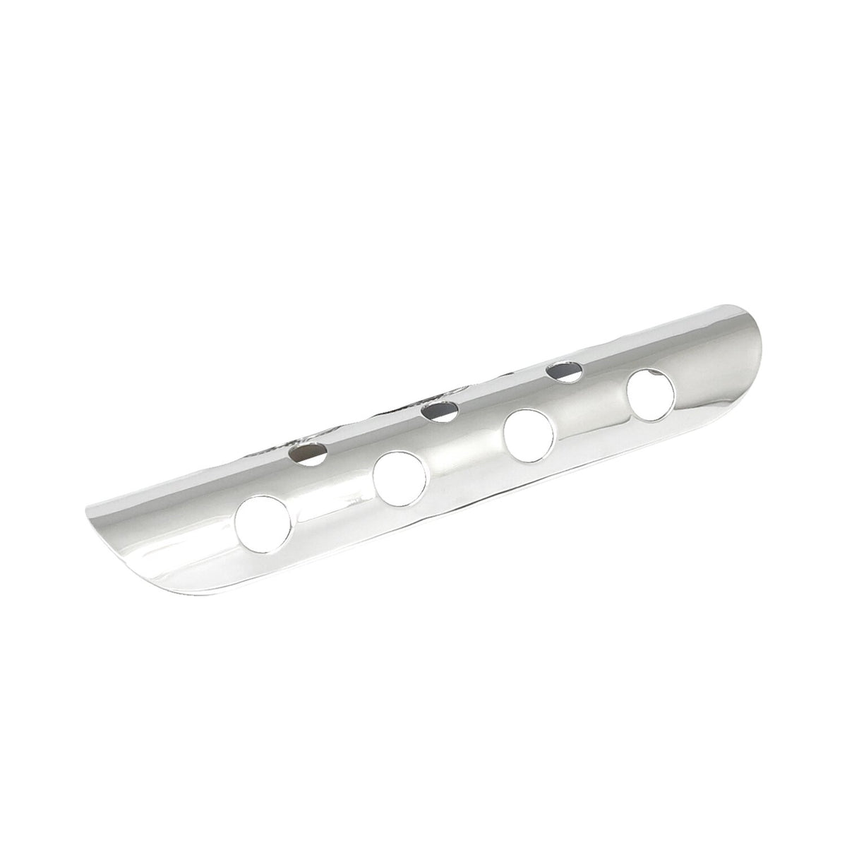 Universal bullet hole heat shield 10" long chrome