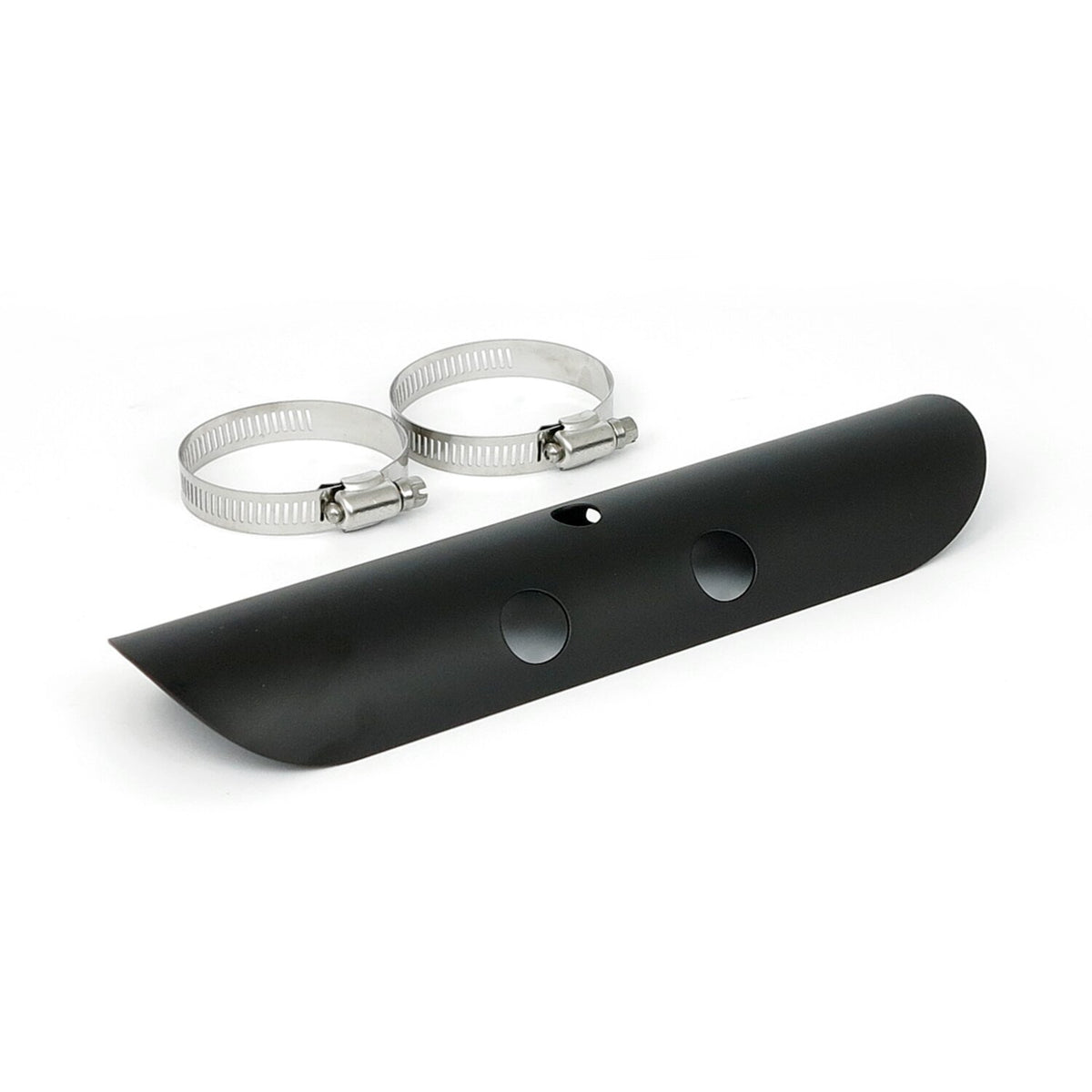Universal bullet hole heat shield 10" long black