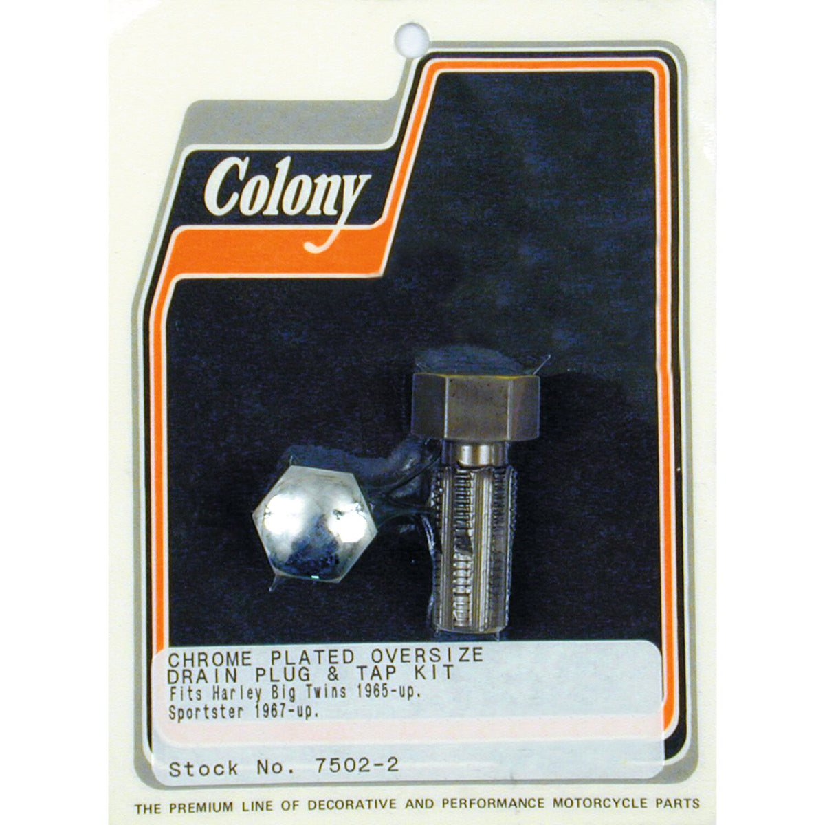 Colony, oversized drain plug & tap kit, Domed Hex. Chrome