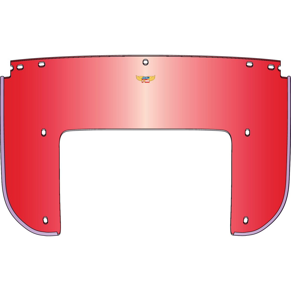 National Cycle, Beaded 5-bolt lower window. Red