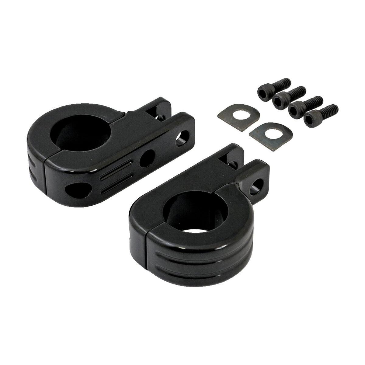 Engine guard foot peg mount kit. 1" (25.4mm) tubing. Black