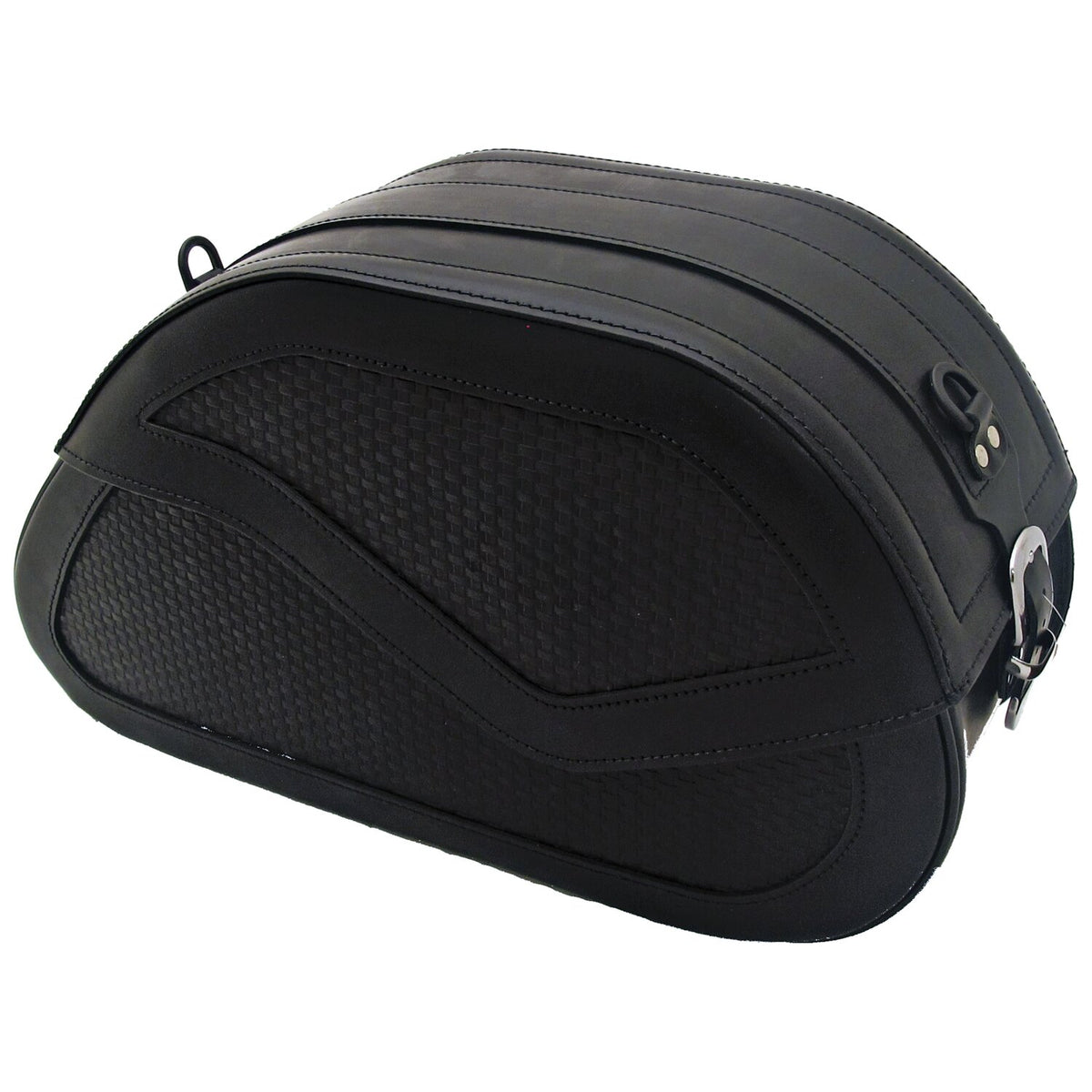 MCS, reinforced rigid leather saddlebag set. BW. 33 liter
