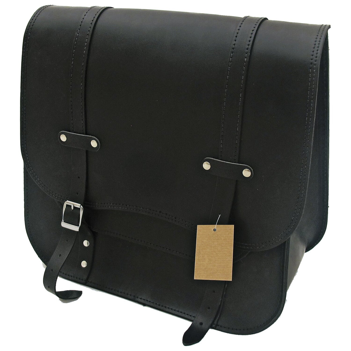 MCS, single leather saddlebag. 30 liter. Black