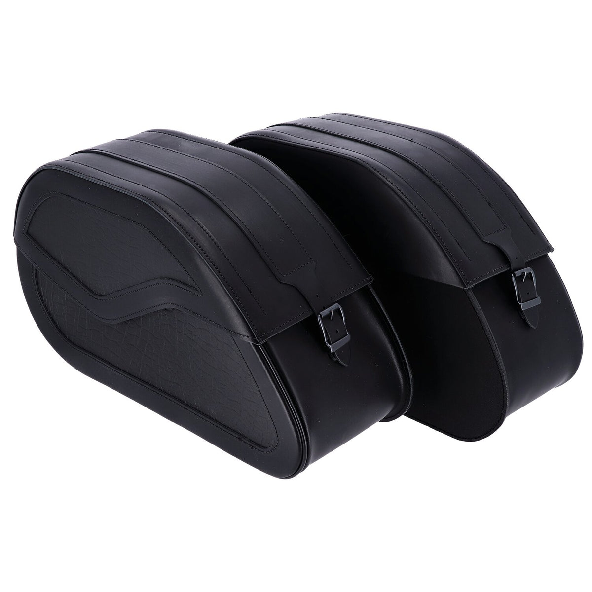 MCS, reinforced rigid leather saddlebag set. 32 liter