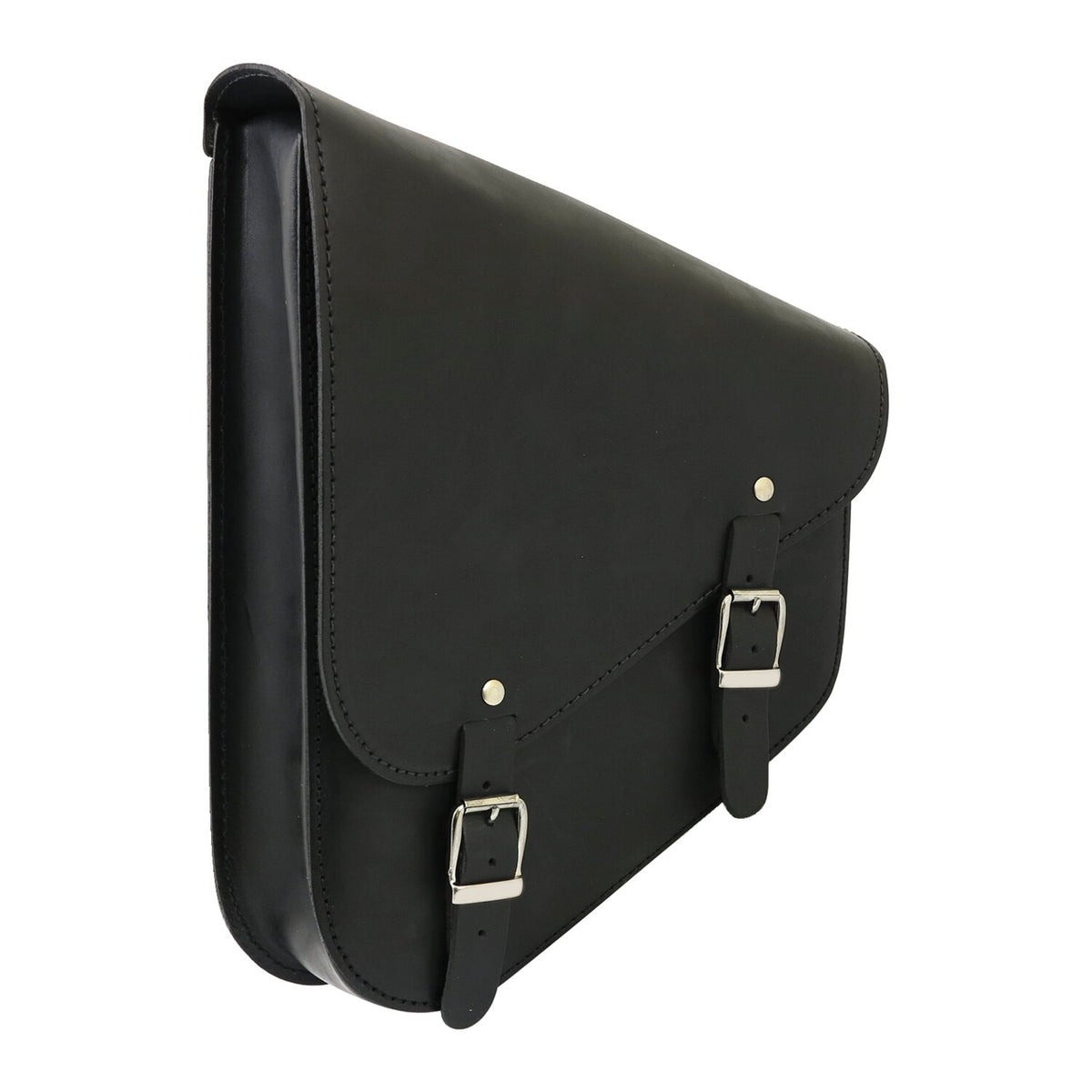 MCS, full leather swing arm bag left, 9 liter. Black