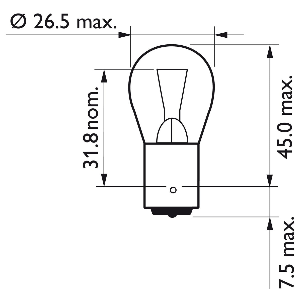Philips VisionPlus turn signal light bulb P21W