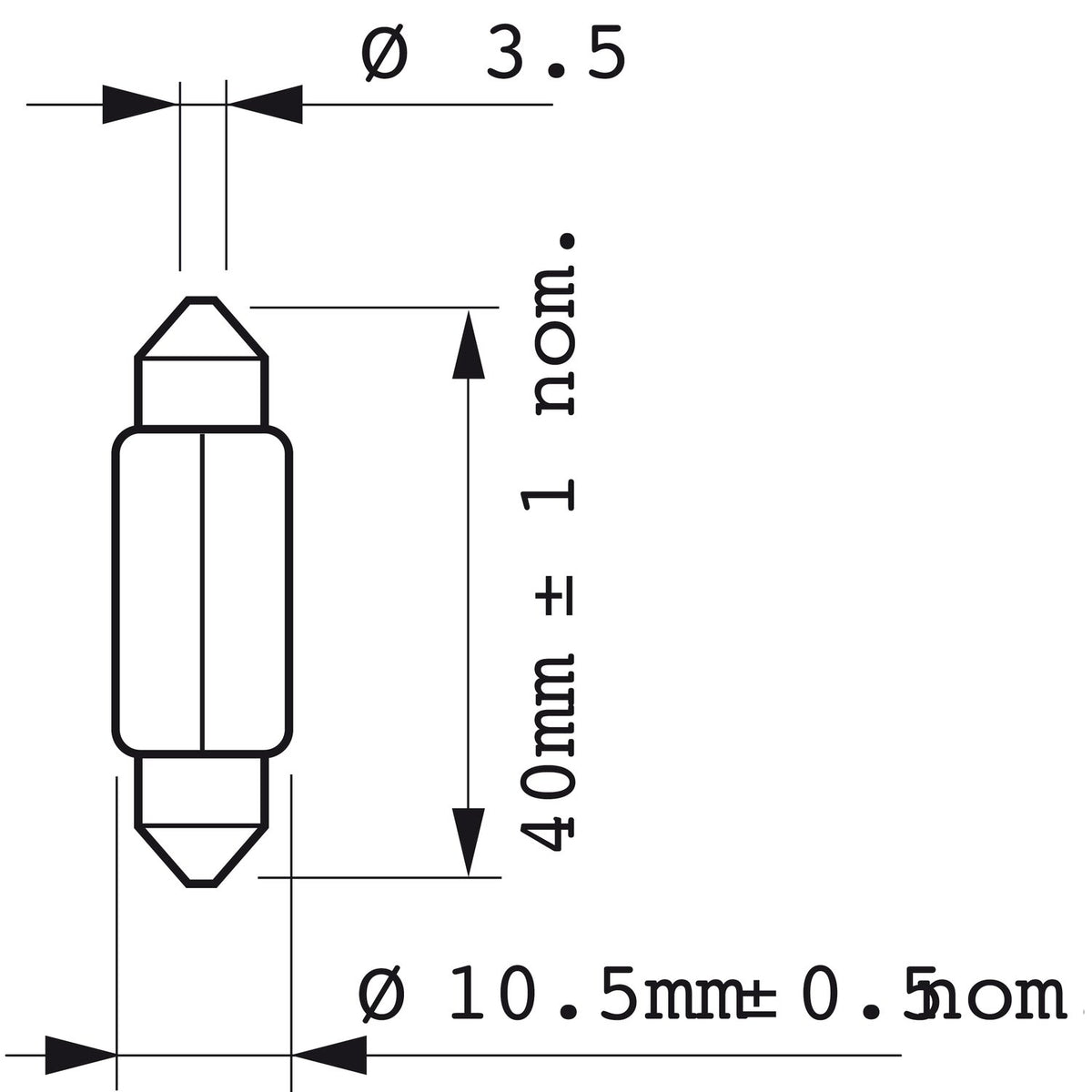Philips Festoon light bulb Festoon T10,5X43