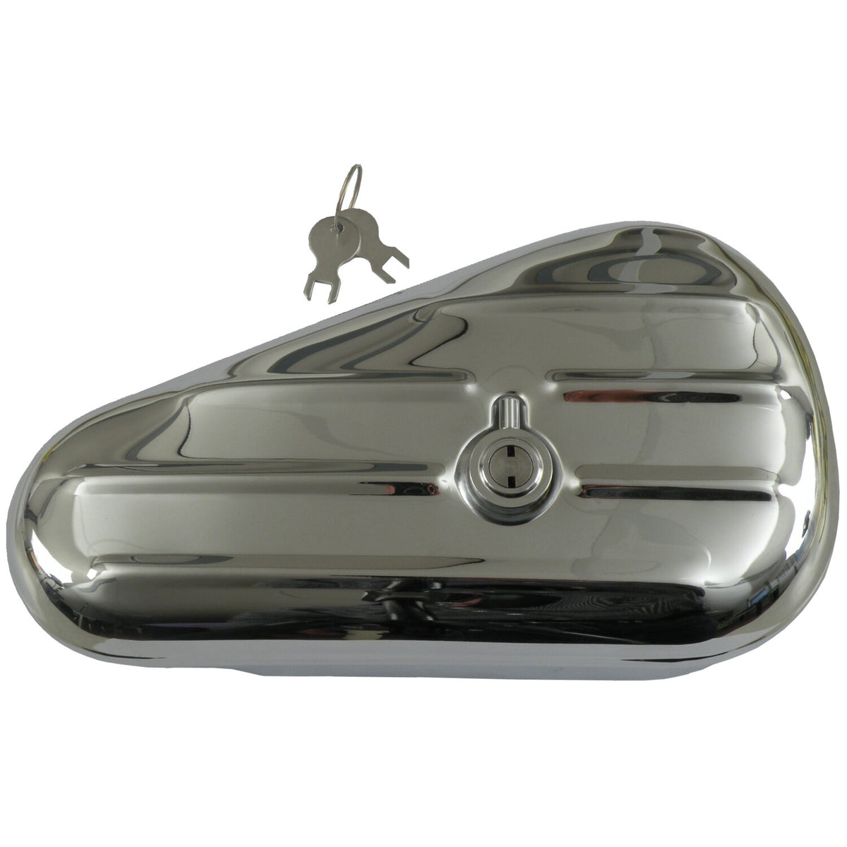 Teardrop tool box ribbed. Chrome