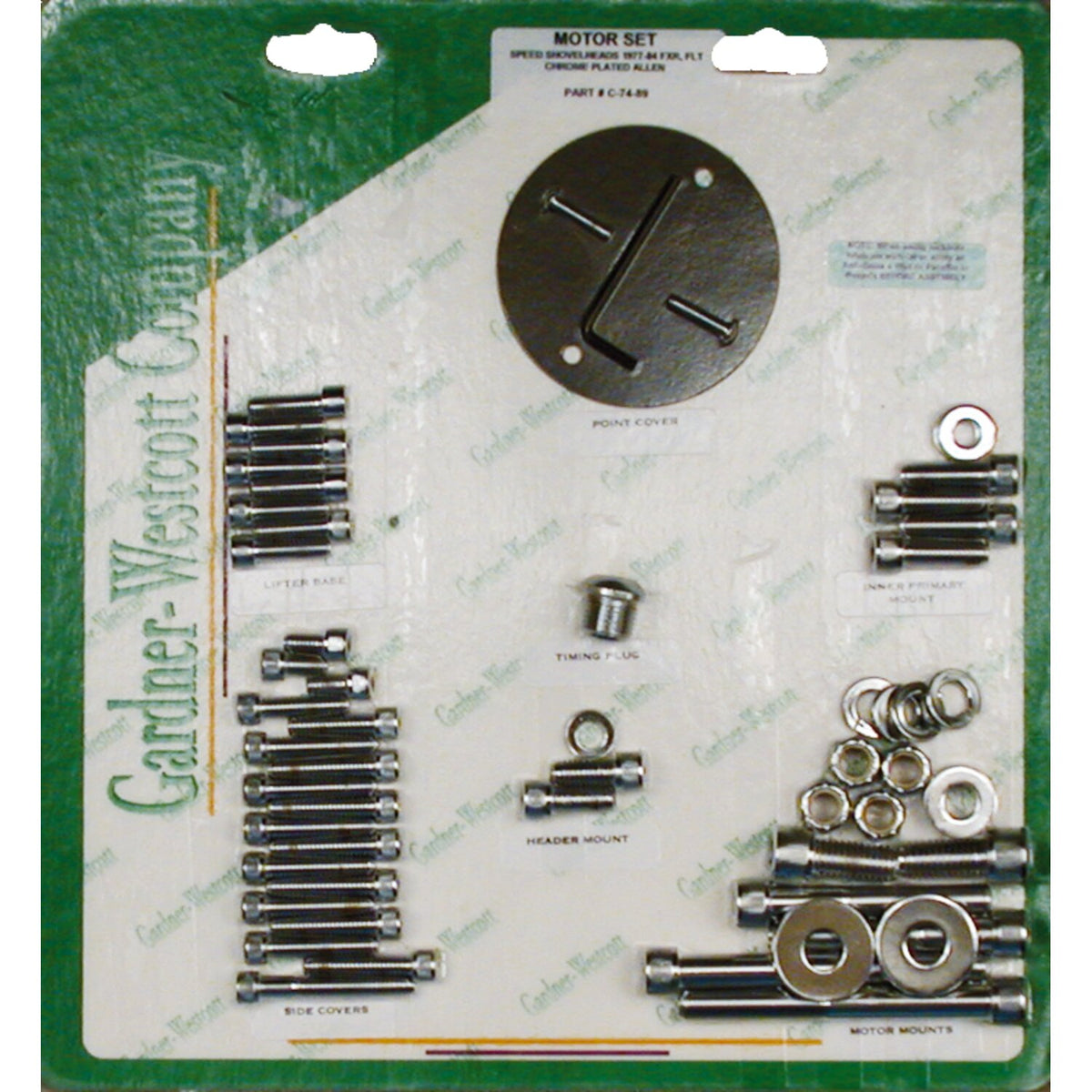Motor screw sets, chrome allen