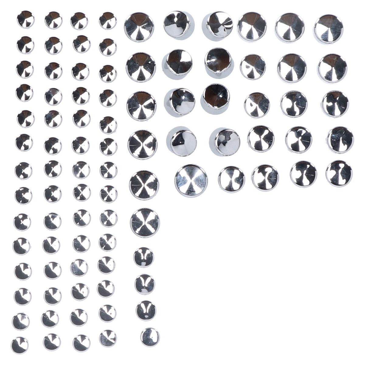 Smoothtopps, push-on cover set (86pc). Chrome