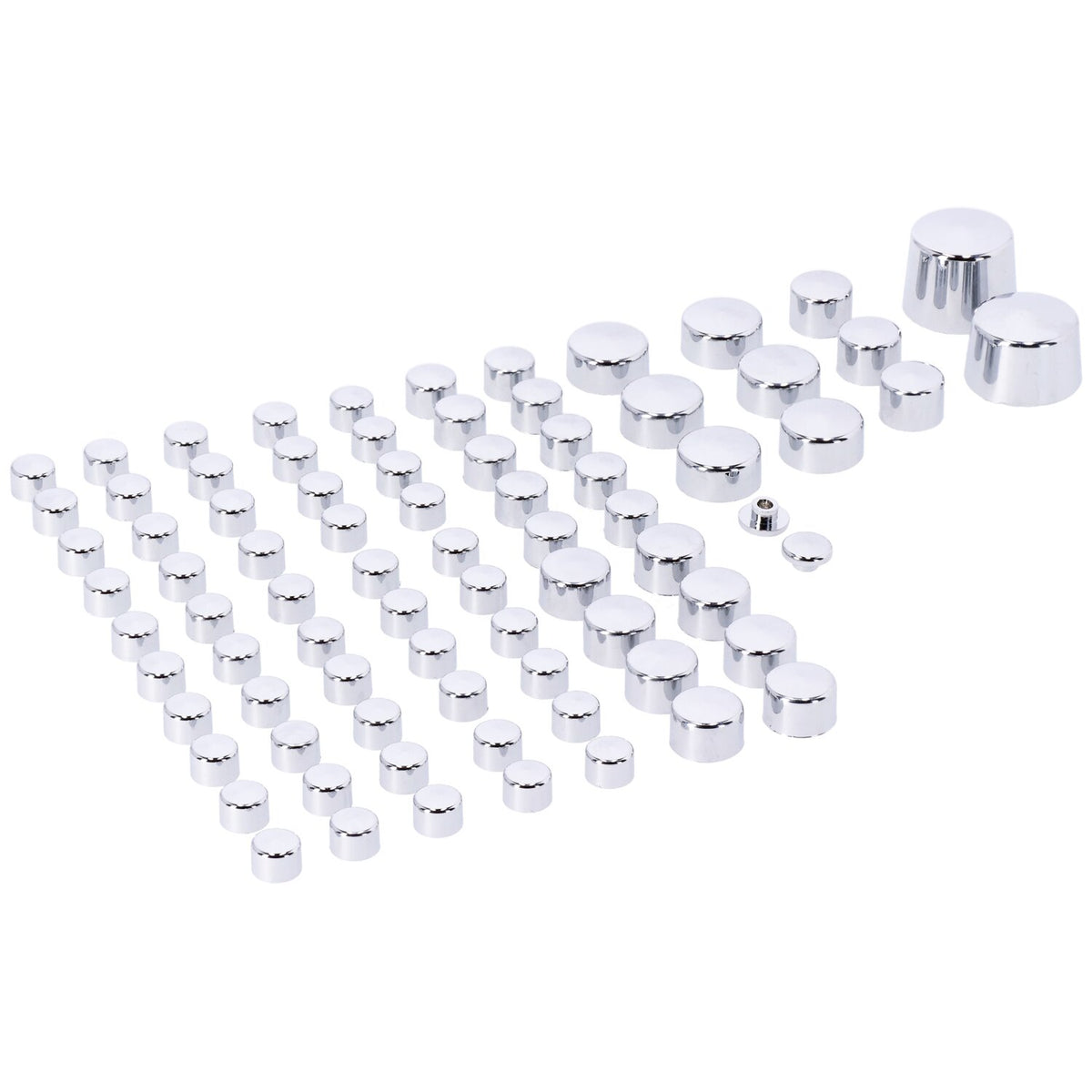 Smoothtopps, push-on cover set (81pc). Chrome