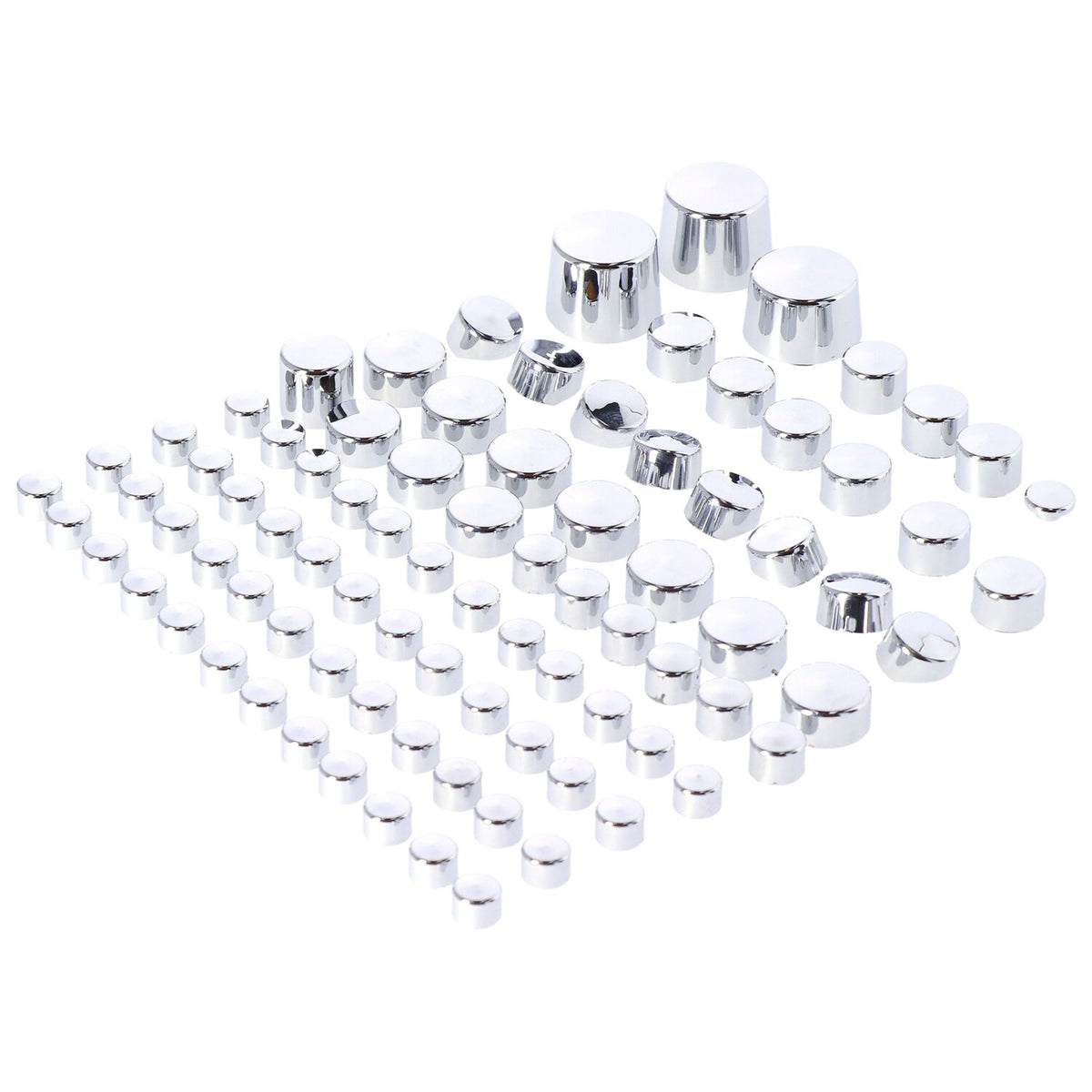 Smoothtopps, push-on cover set (87pc). Chrome