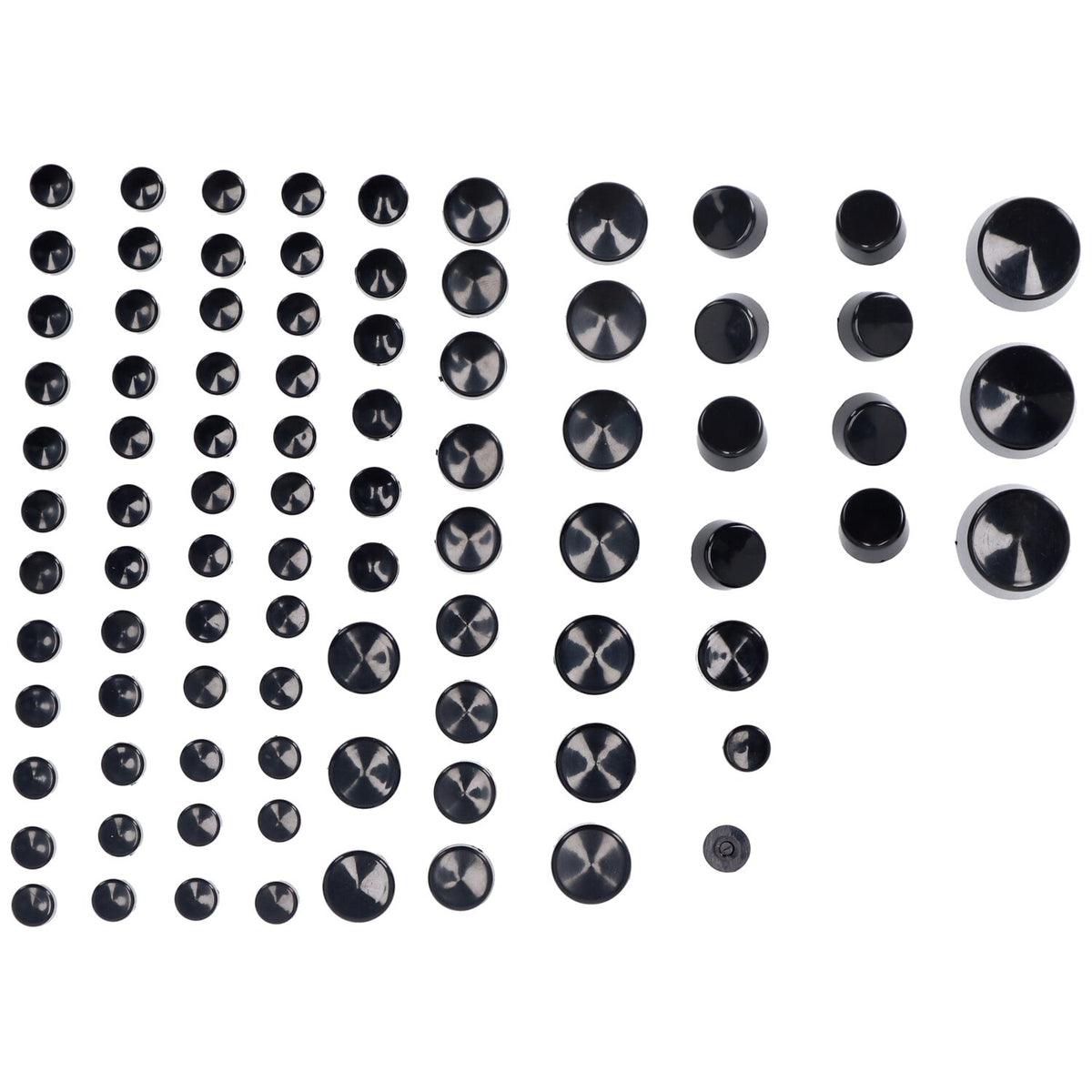 Smoothtopps, push-on cover set (81pc). Black