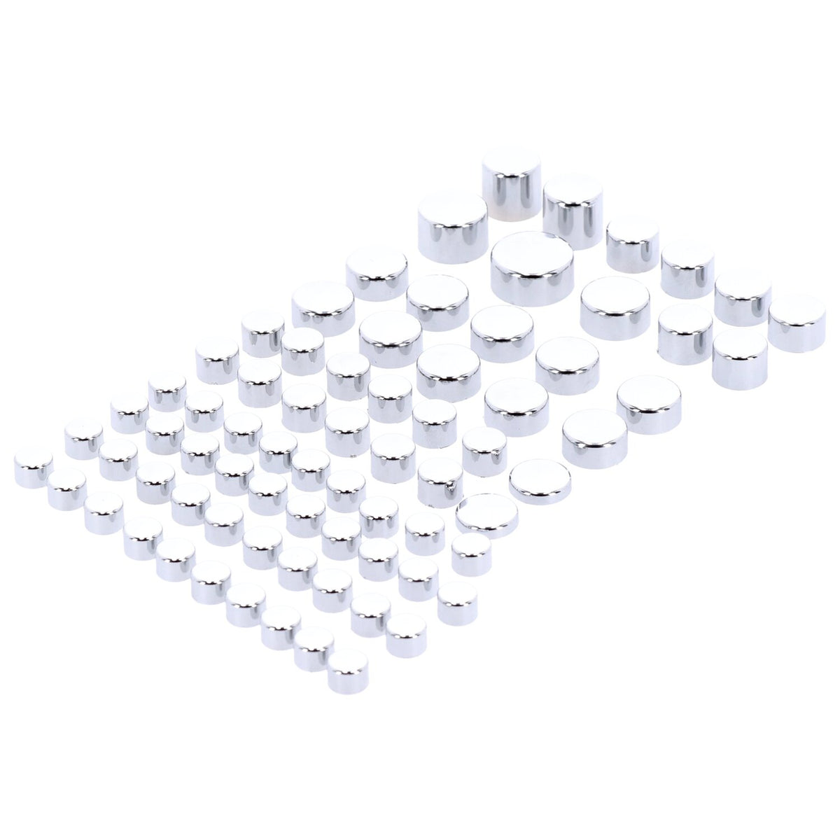 Smoothtopps, push-on cover set (74pc). Chrome
