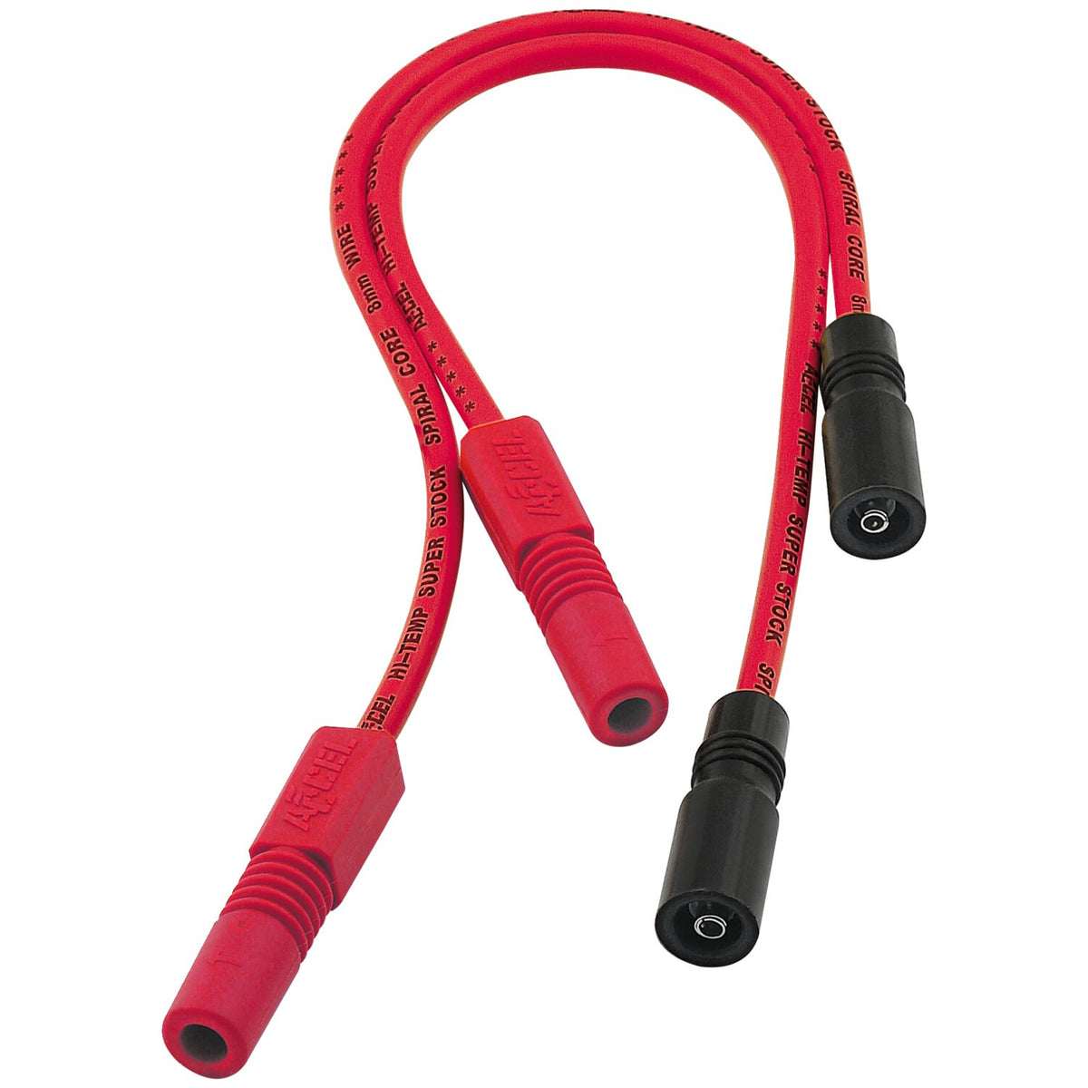 Accel, 8mm Ferro Spiral core spark plug wire set. Red