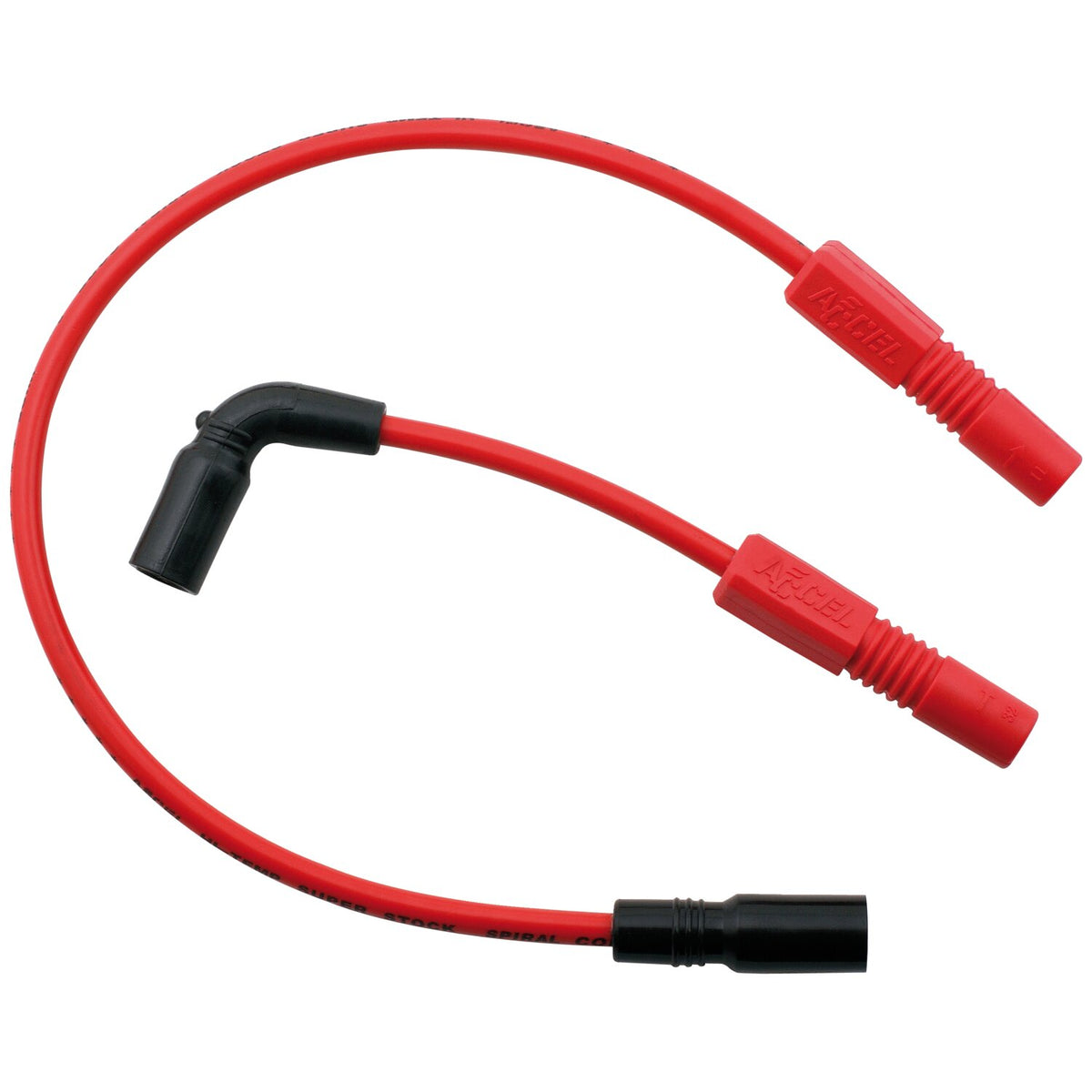 Accel, 8mm Ferro Spiral core spark plug wire set. Red