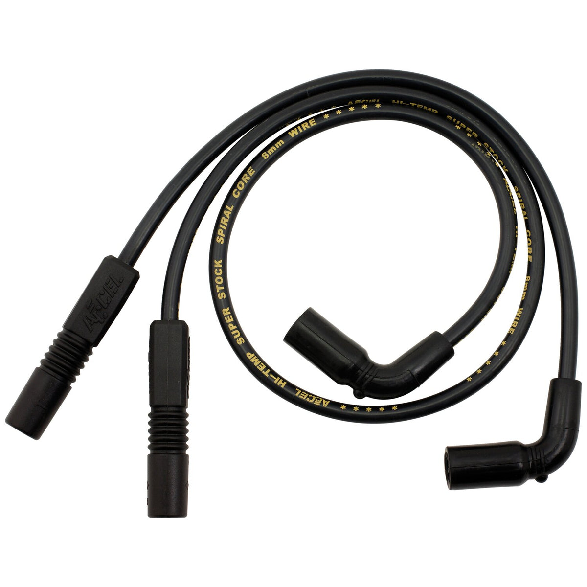 Accel, 8mm Ferro Spiral core spark plug wire set. Black