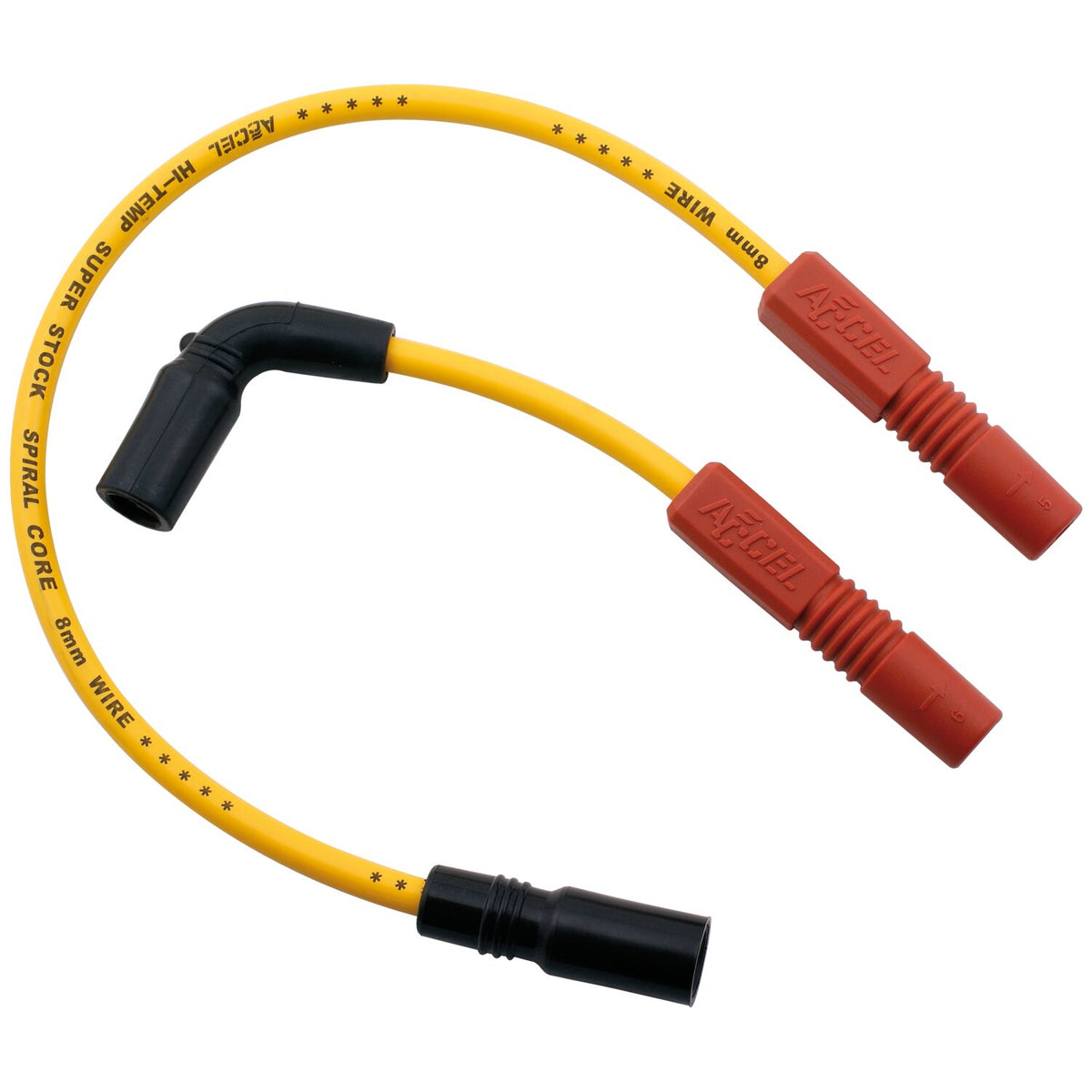 Accel, 8mm Ferro Spiral core spark plug wire set. Yellow