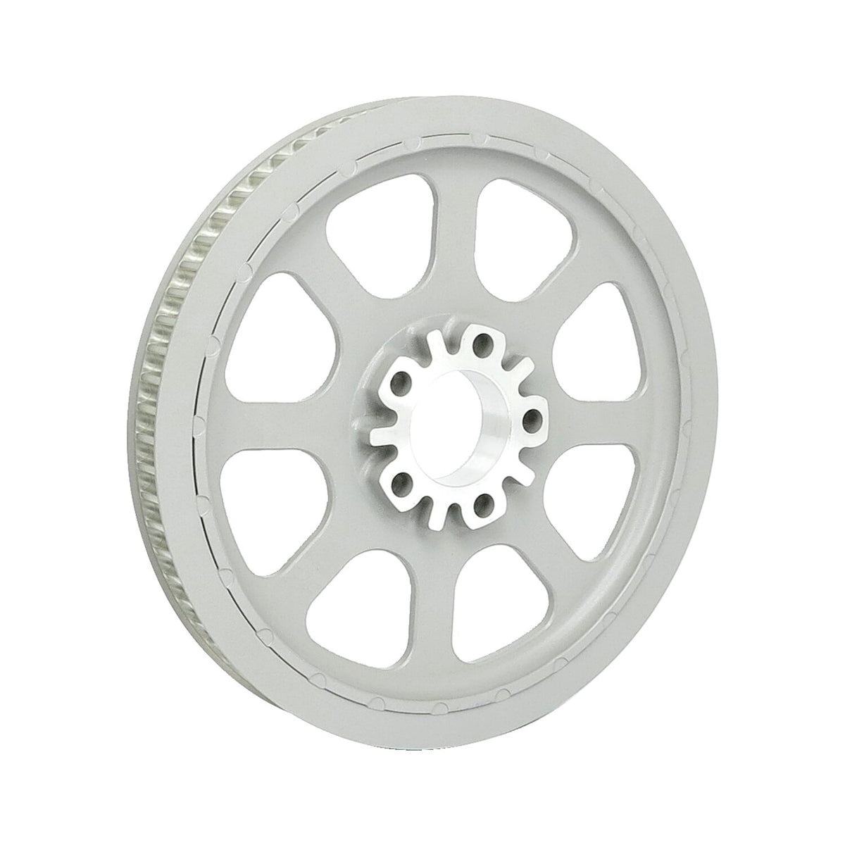 Reproduction OEM style wheel pulley 70t, 1-1/8" belt. Silver