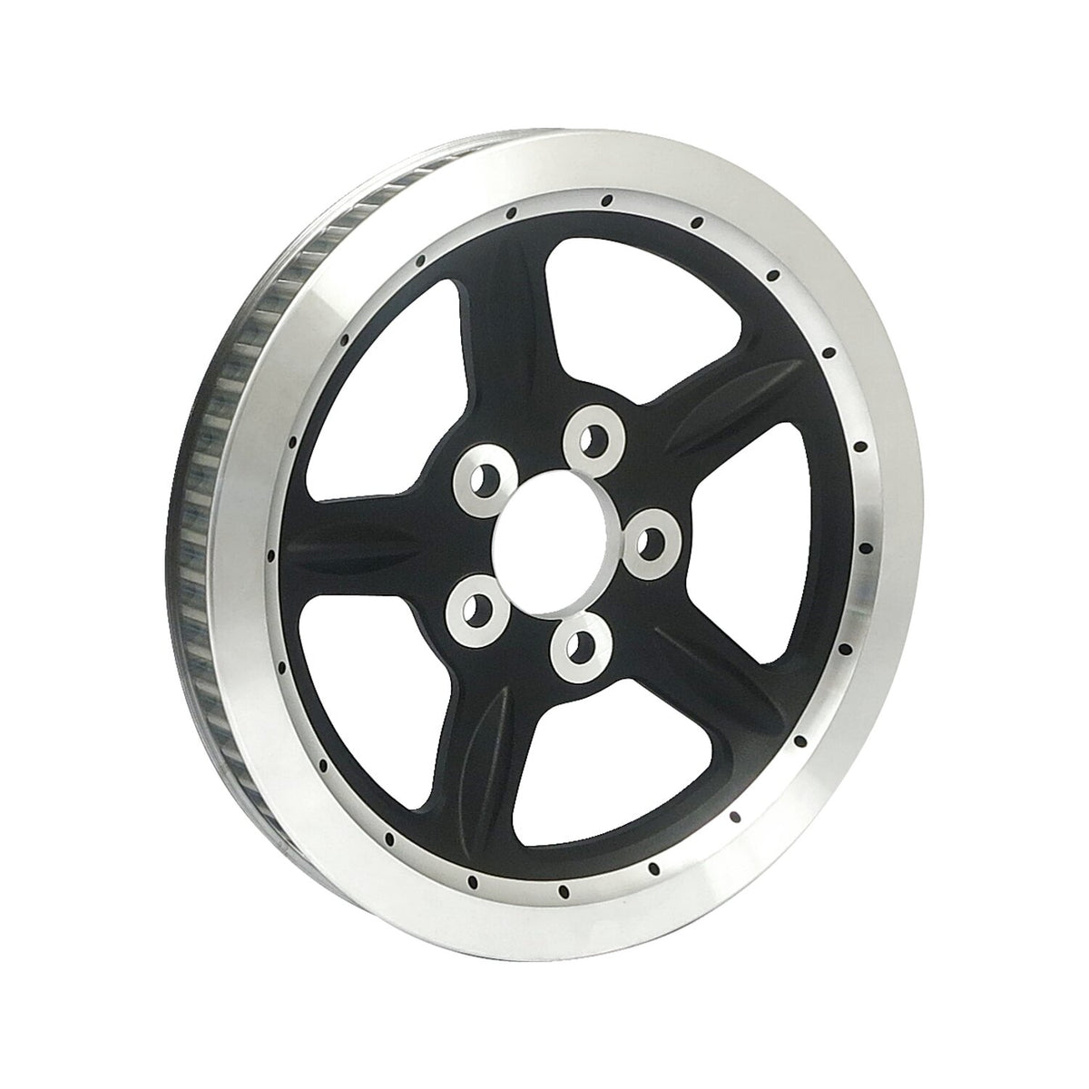 Reproduction OEM style wheel pulley 68t, 1-1/8" belt. Black