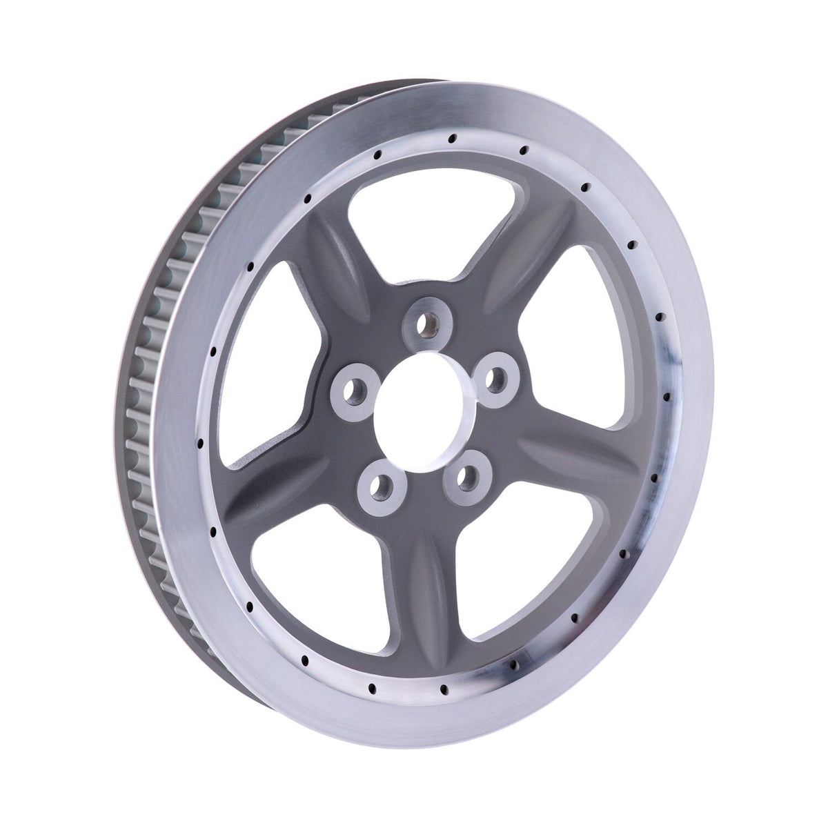 Reproduction OEM style wheel pulley 68t, 1-1/8" belt. Silver