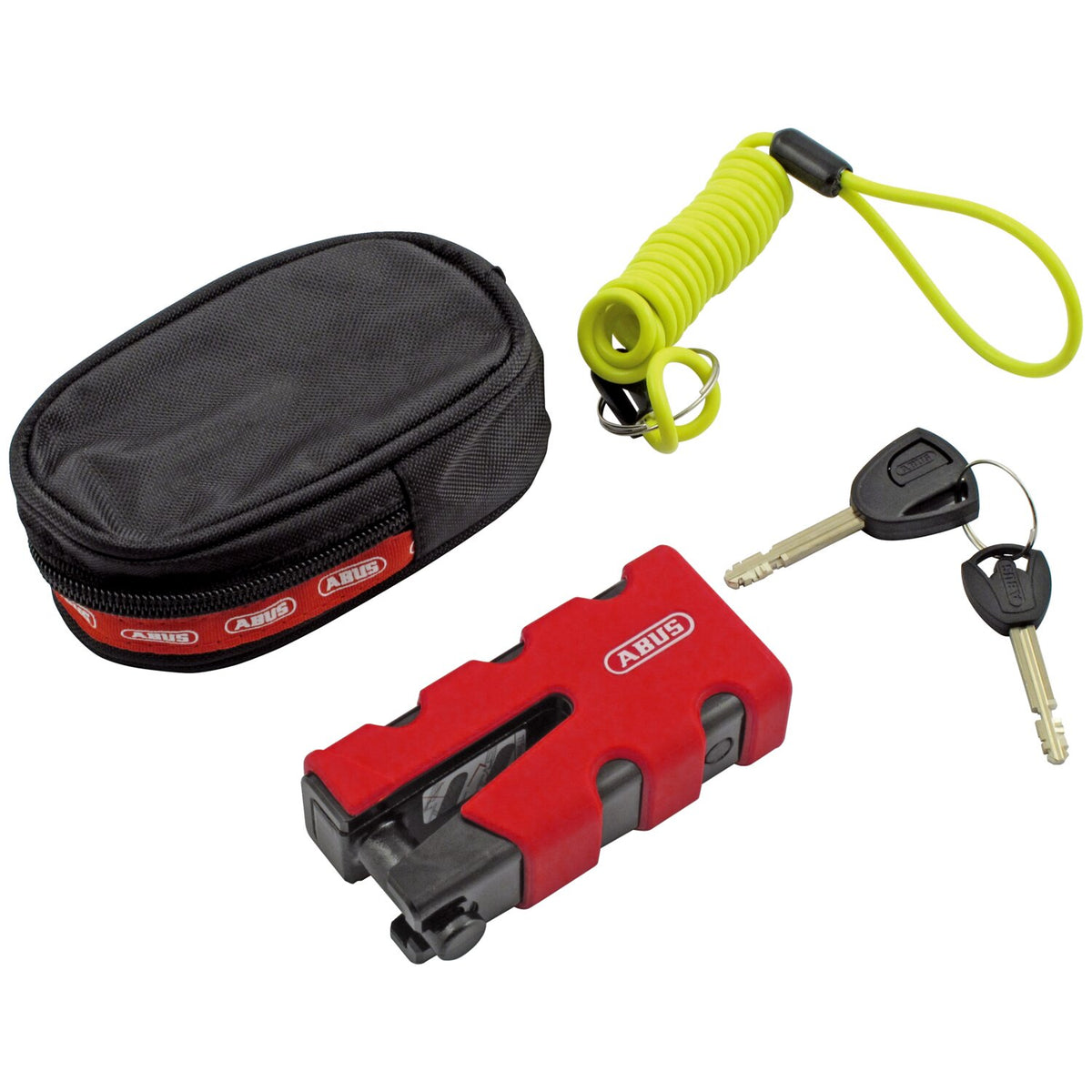 Abus, 77 Granit Sledg 'Grip style' disc brake lock. Red