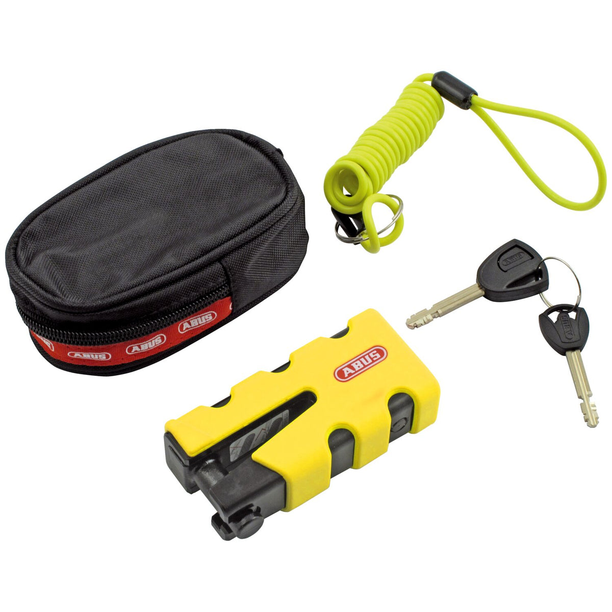 Abus, 77 Granit Sledg 'Grip style' disc brake lock. Yellow