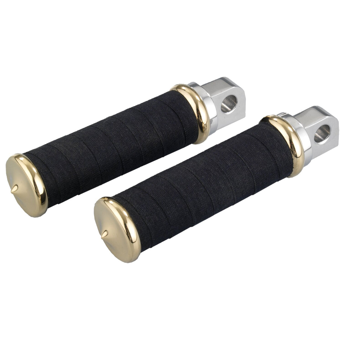 K-Tech, Fabric Tape rider foot pegs. Polished & Brass
