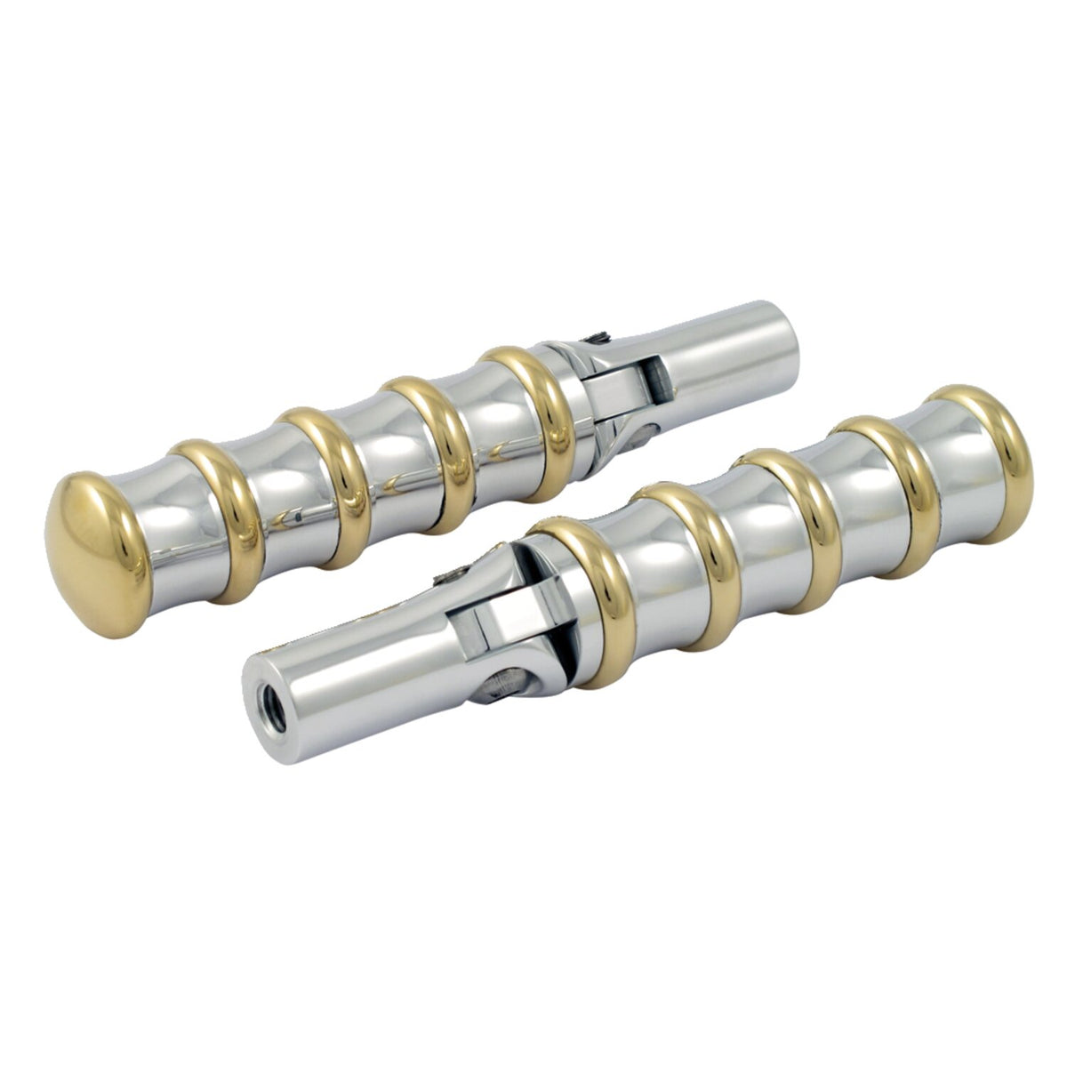 K-Tech, Vintage folding foot pegs. Polished & Brass