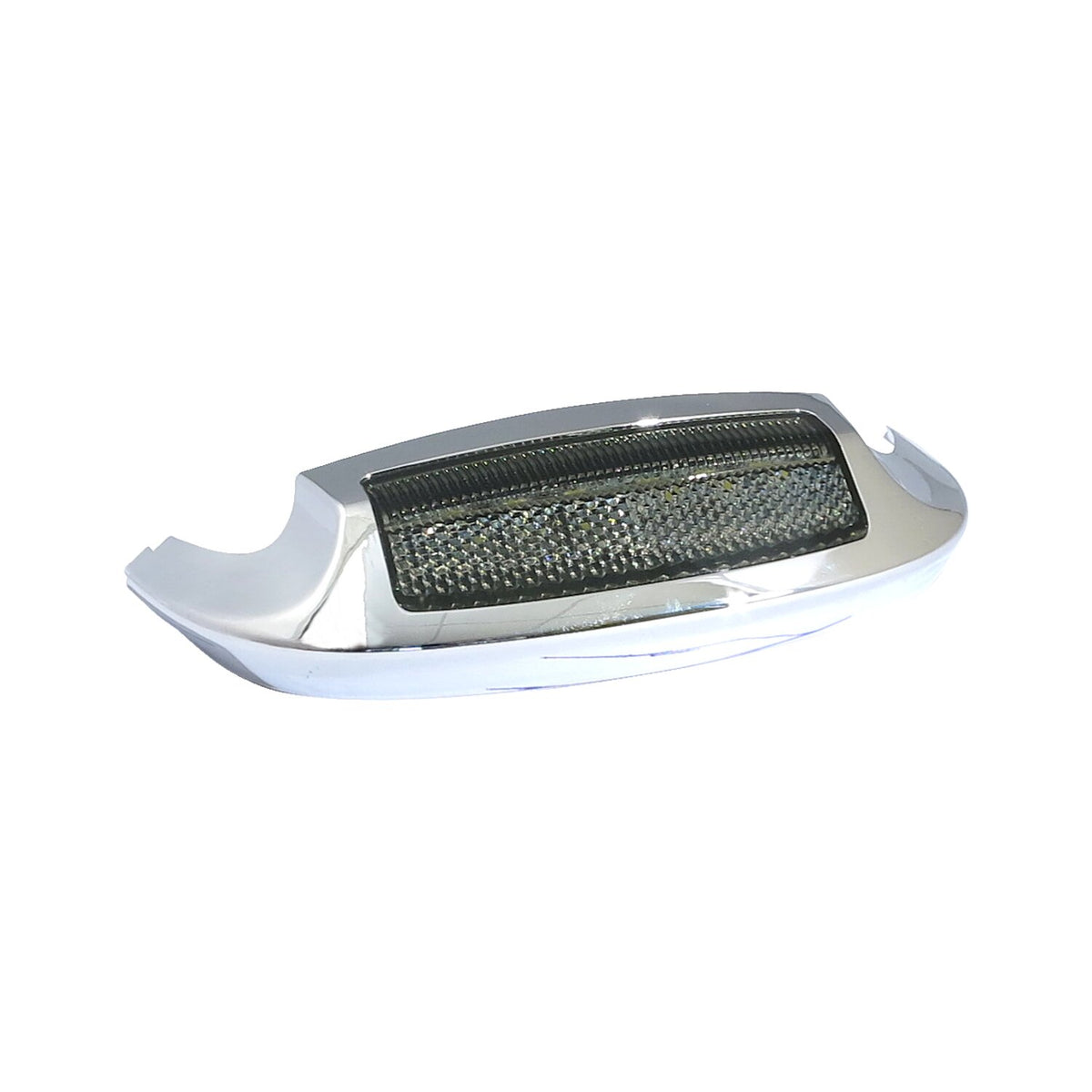 Custom Dynamics, front fender tip with light. Chrome