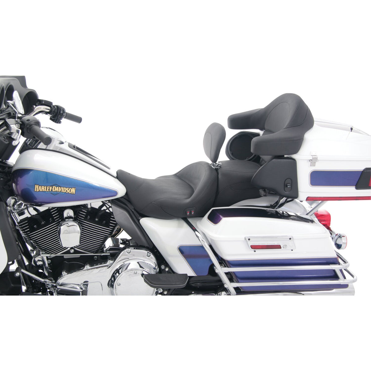 Mustang, Super Touring seat. With rider backrest. Heated