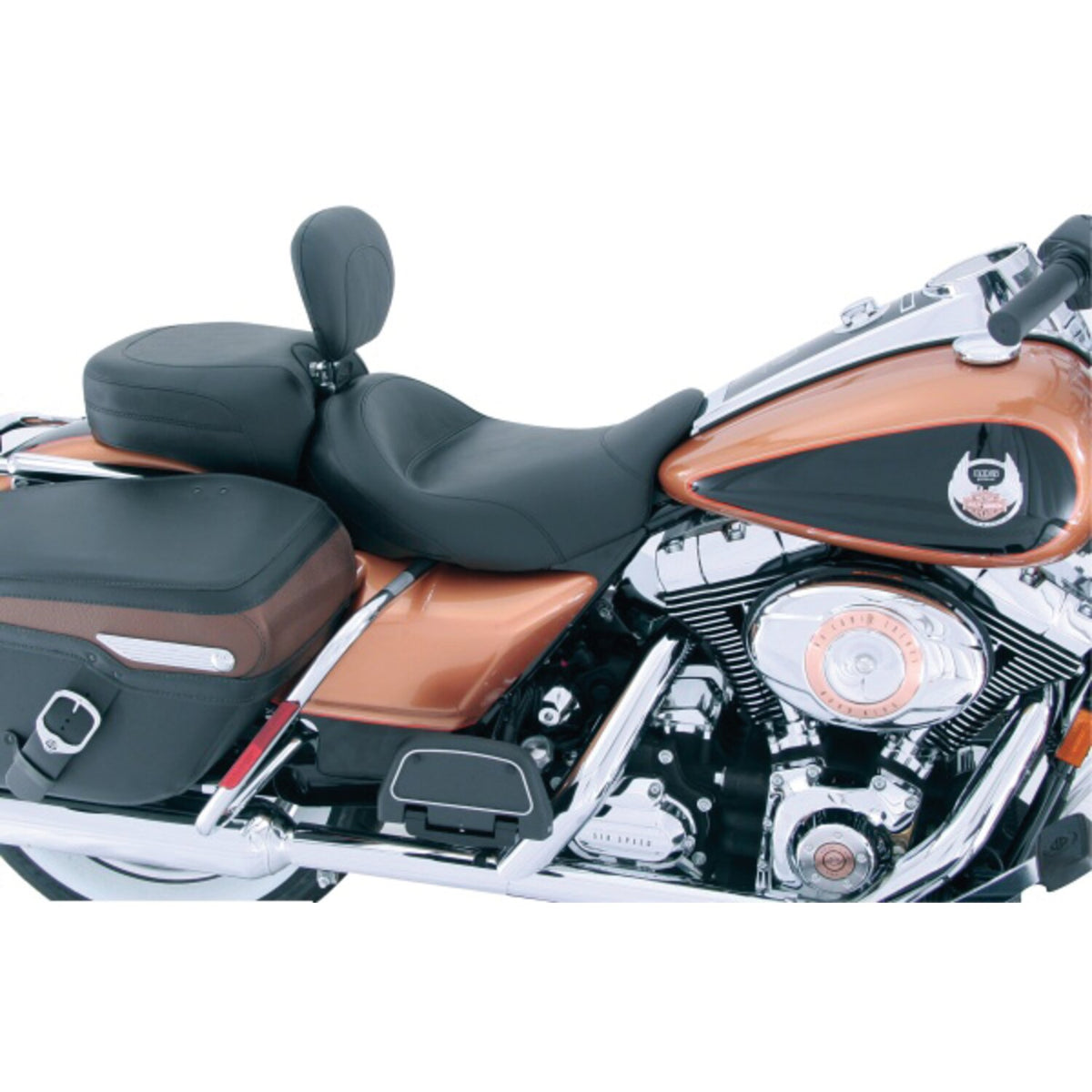 Mustang, Standard Touring solo seat. With rider backrest