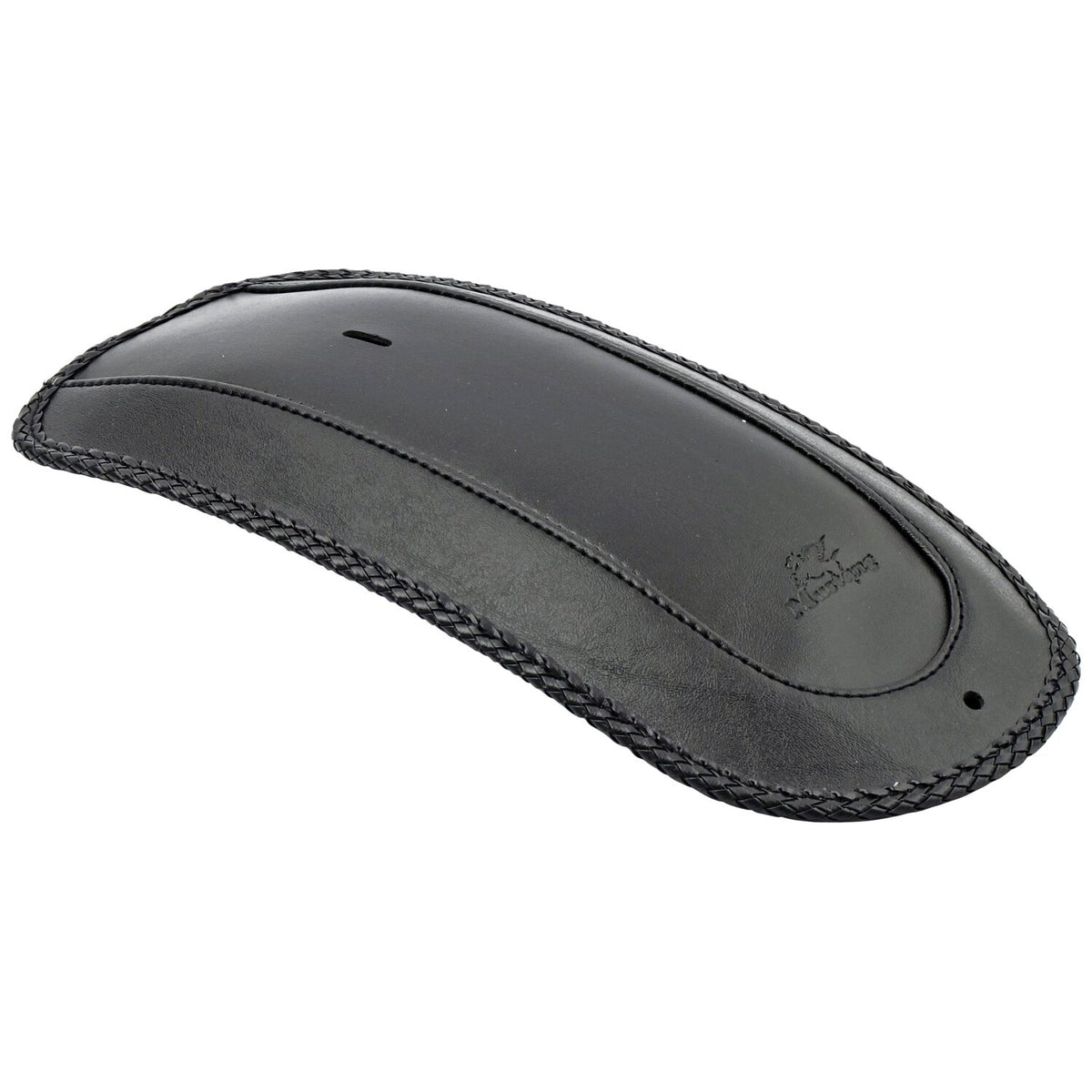 Mustang, rear fender bib. Plain with braided edges