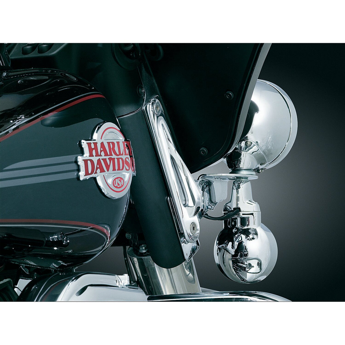 Kuryakyn, Front fork custom tie-down brackets. Chrome