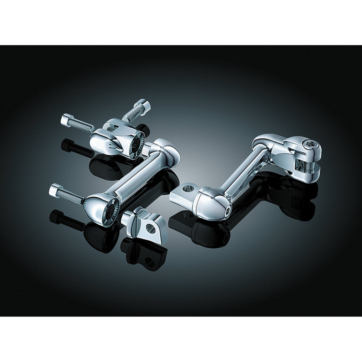 Kuryakyn, Adjustable passenger offset mount set. Chrome