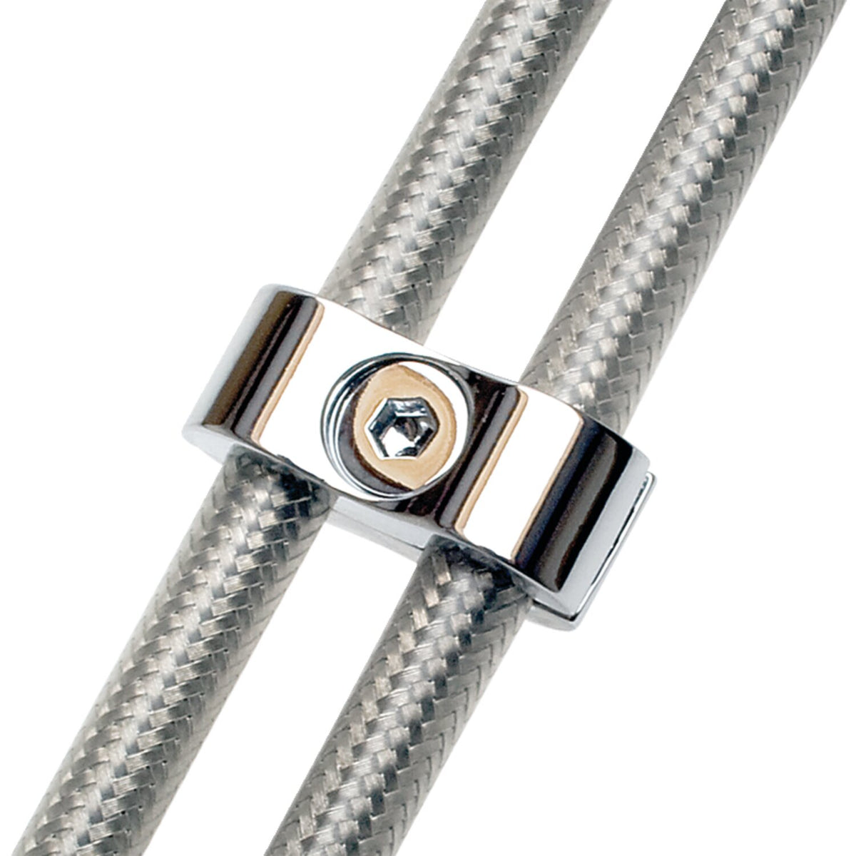 Motion Pro, throttle / idle cable clamp. Chrome, 7mm