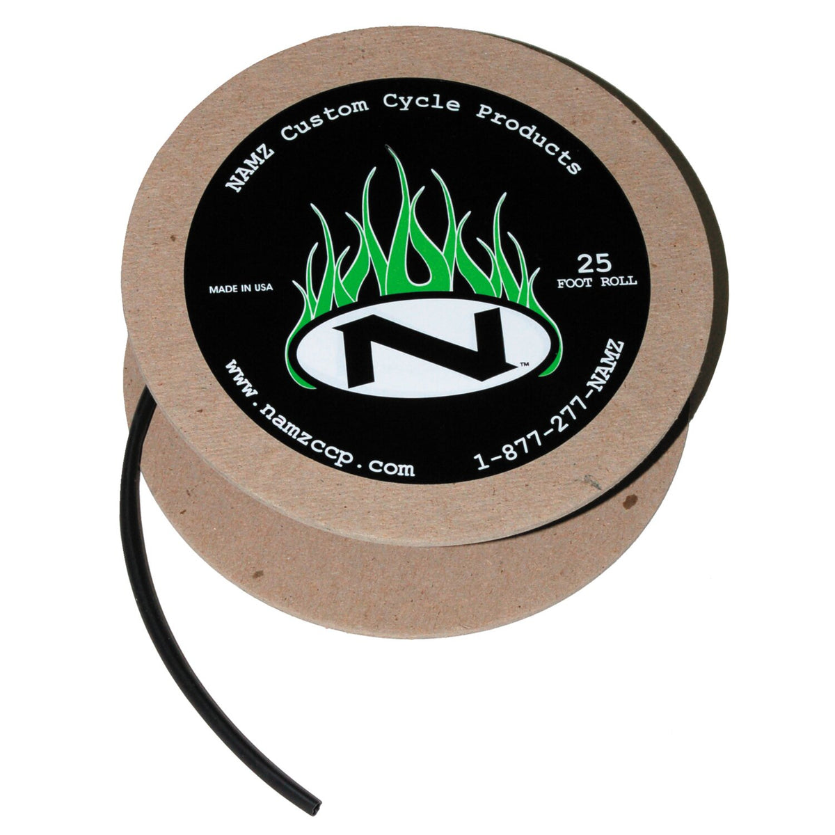 NAMZ, heat shrink tube. 25ft roll, 1/4" (6.35mm). Black